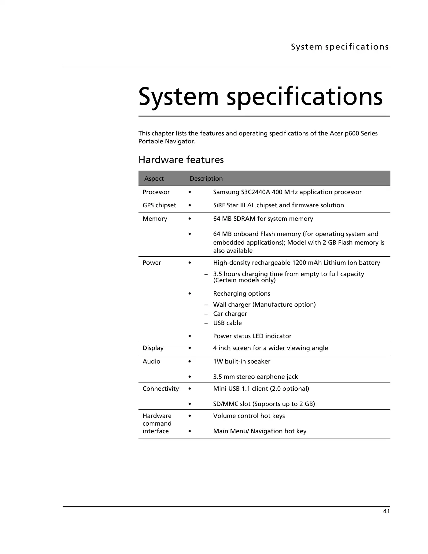 Acer P600 Series User Manual Manual pdf 65 page image