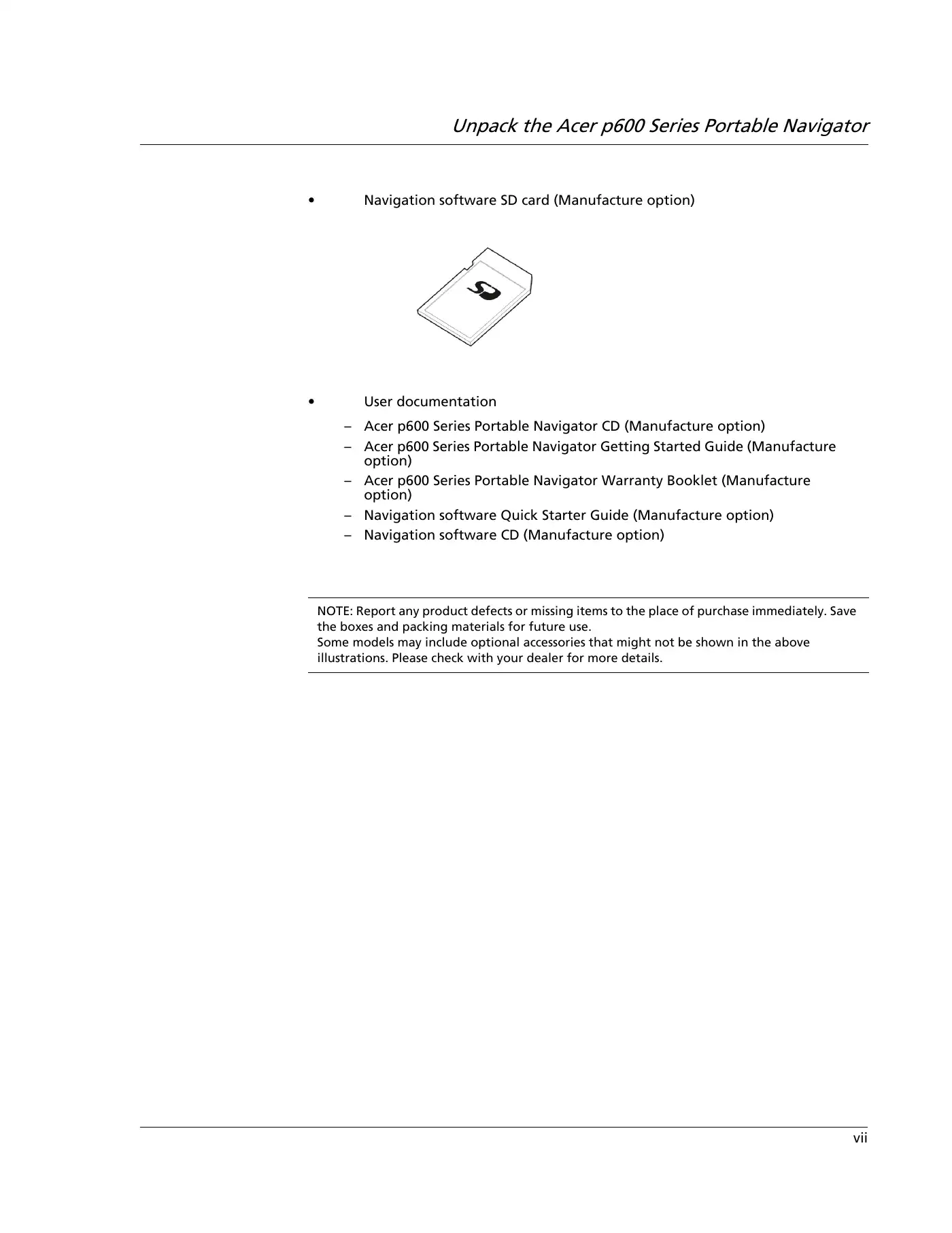 Acer P600 Series User Manual Manual pdf 9 page image