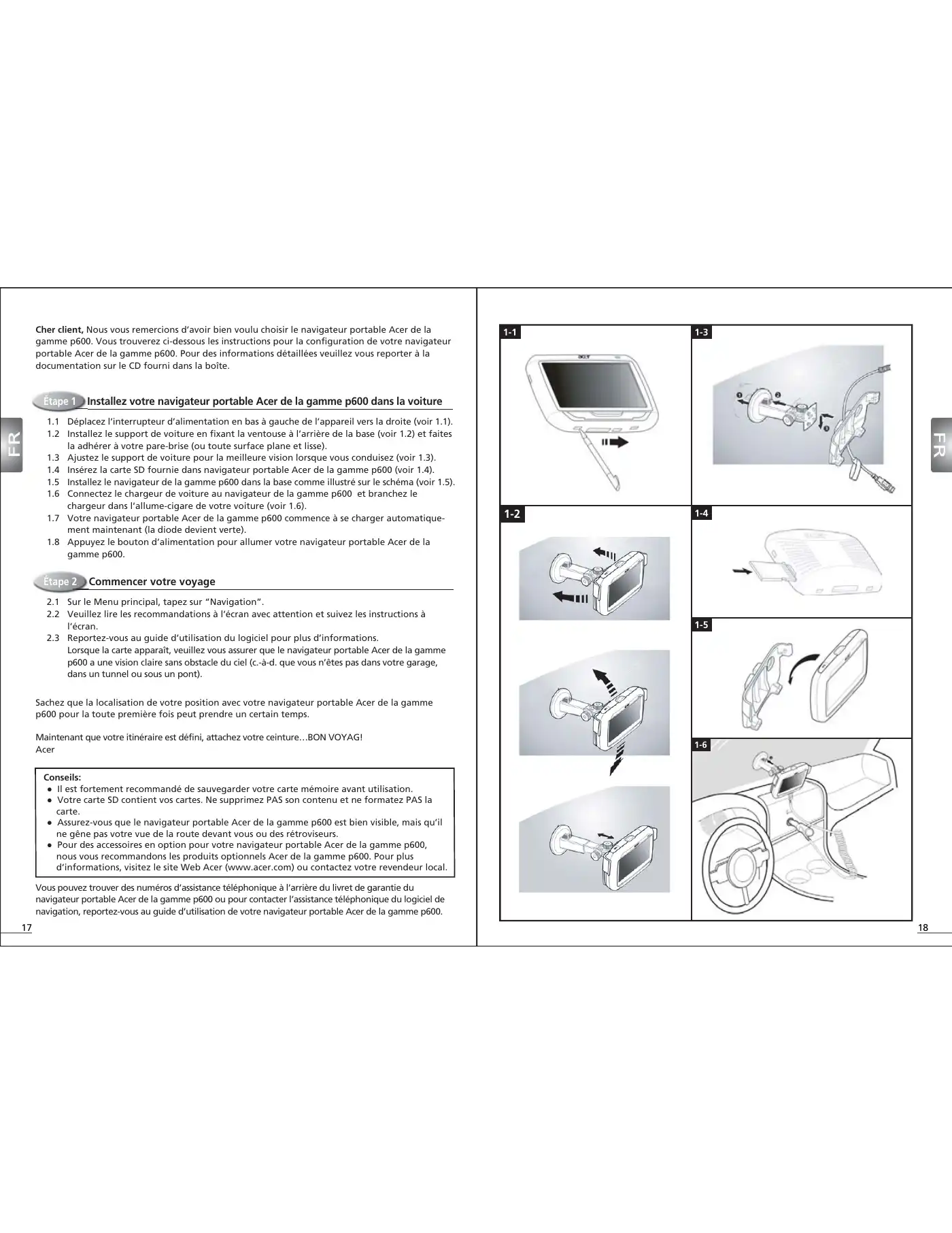 Acer p600 Series Quick Start Manual Manual pdf 11 page image