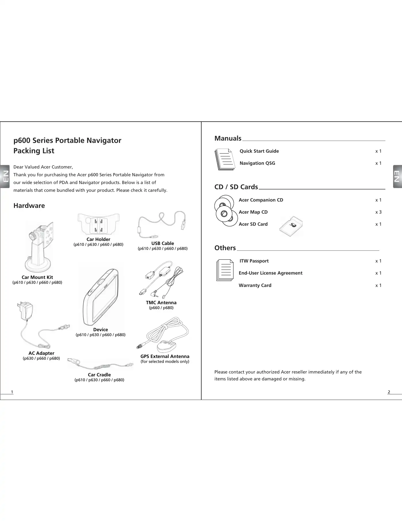 Acer p600 Series Quick Start Manual Manual pdf 3 page image