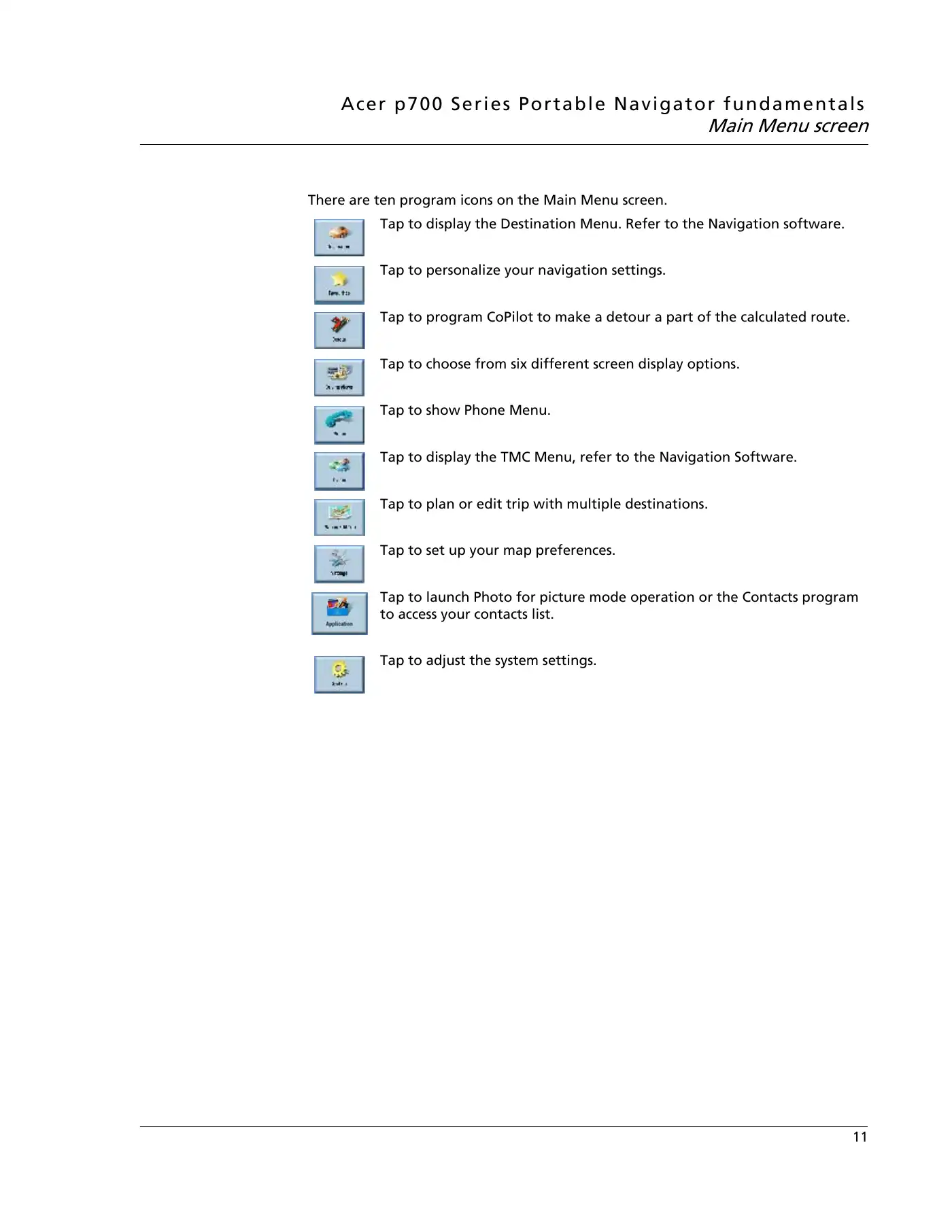 Acer p700 Series User Manual Manual pdf 35 page image