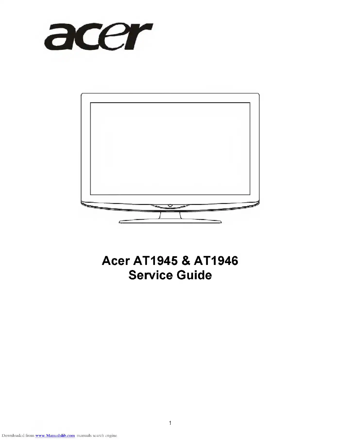 Acer AT1945 Service Manual Manual pdf 1 page image