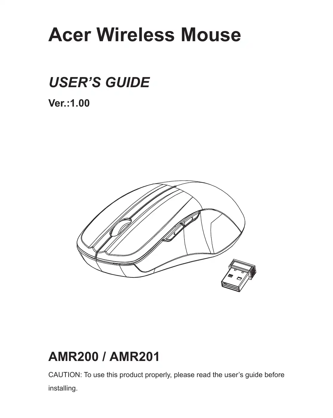 Acer AMR200 User Manual Manual pdf 1 page image