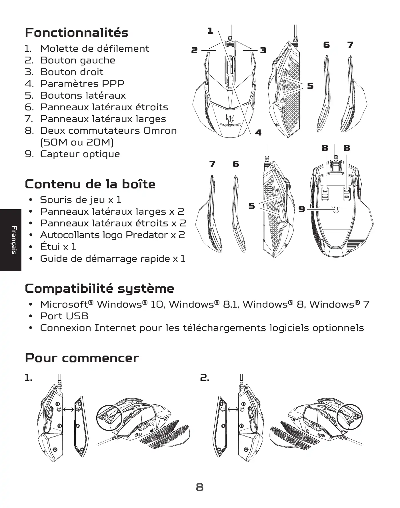 Acer PREDATOR CESTUS 500 Quick Start Manual Manual pdf 10 page image