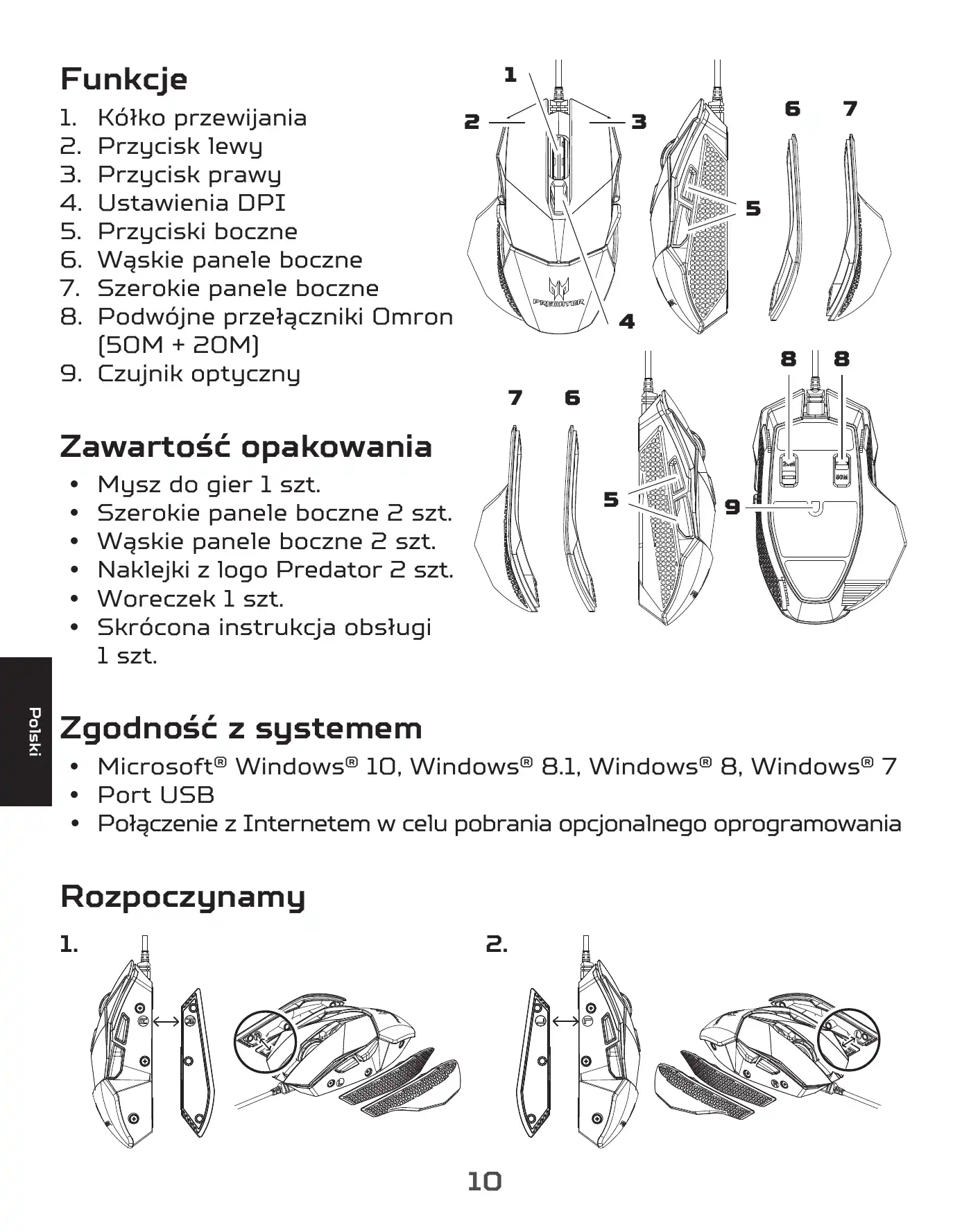 Acer PREDATOR CESTUS 500 Quick Start Manual Manual pdf 12 page image