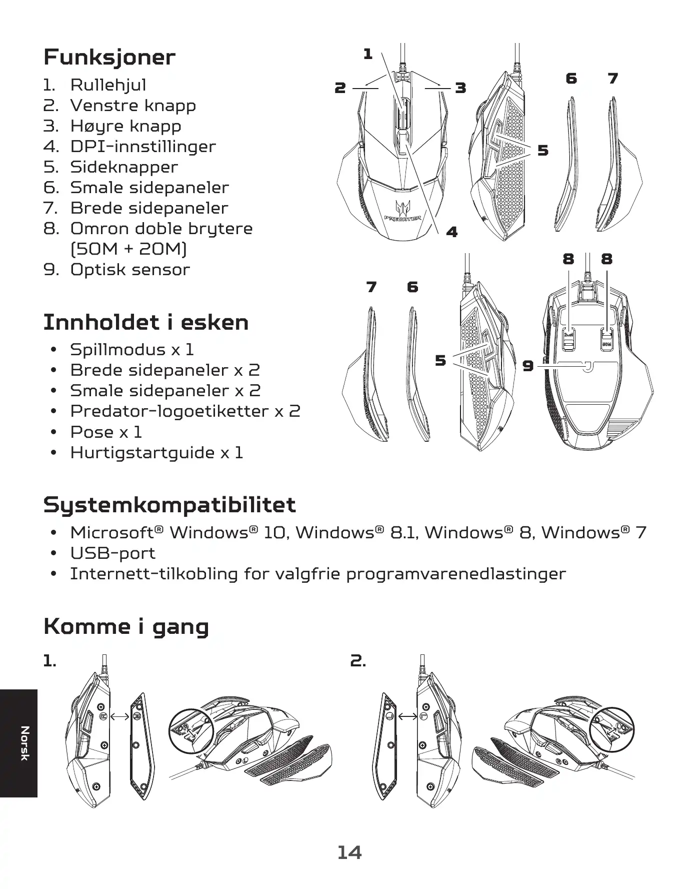 Acer PREDATOR CESTUS 500 Quick Start Manual Manual pdf 16 page image