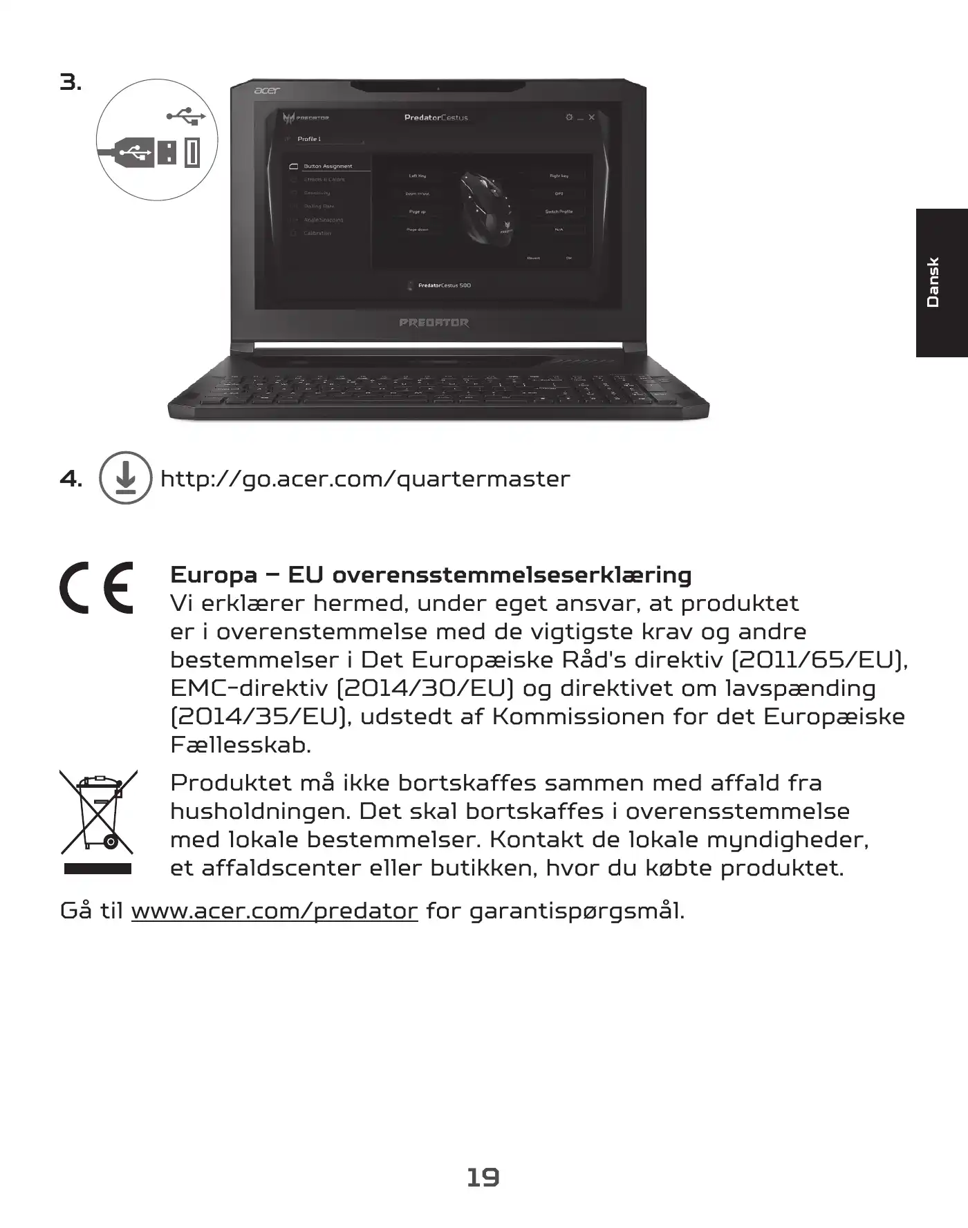 Acer PREDATOR CESTUS 500 Quick Start Manual Manual pdf 21 page image