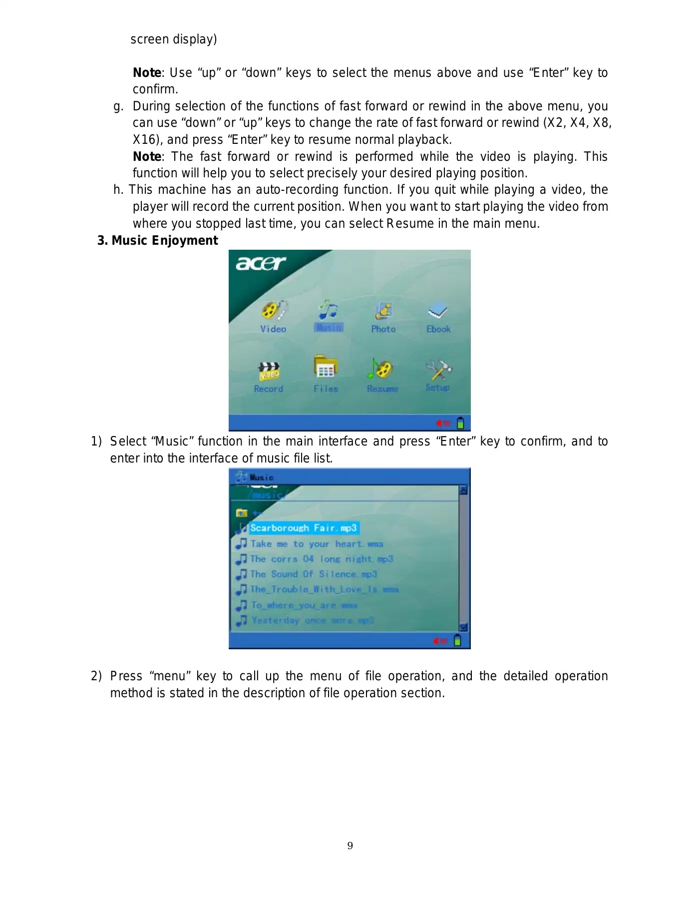 Acer MP400 User Manual Manual pdf 11 page image