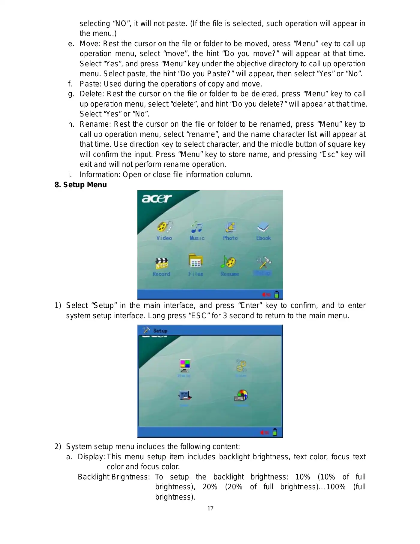 Acer MP400 User Manual Manual pdf 19 page image