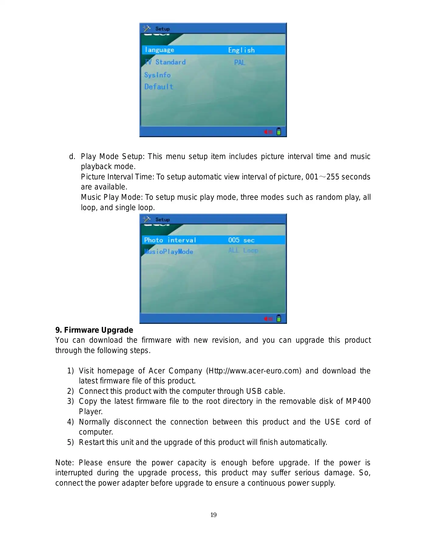 Acer MP400 User Manual Manual pdf 21 page image