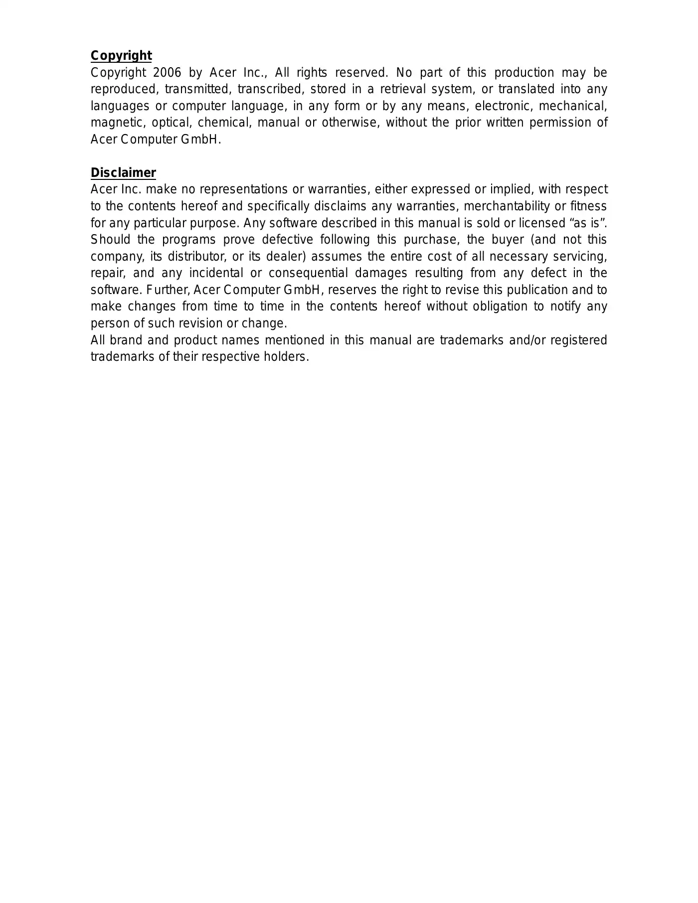 Acer MP400 User Manual Manual pdf 2 page image