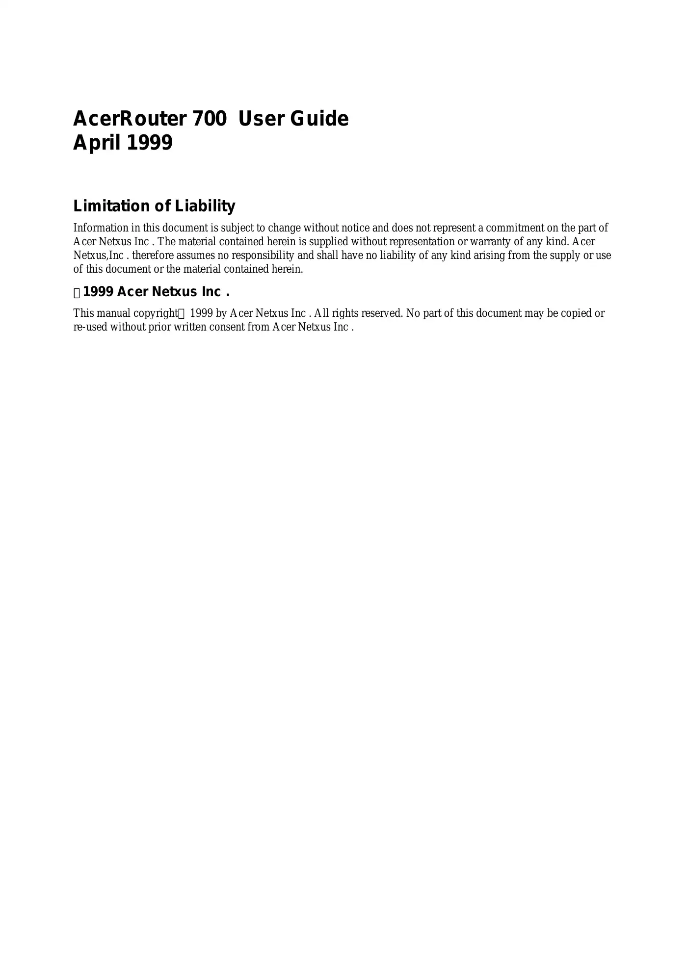 Acer 700 Series User Manual Manual pdf 2 page image