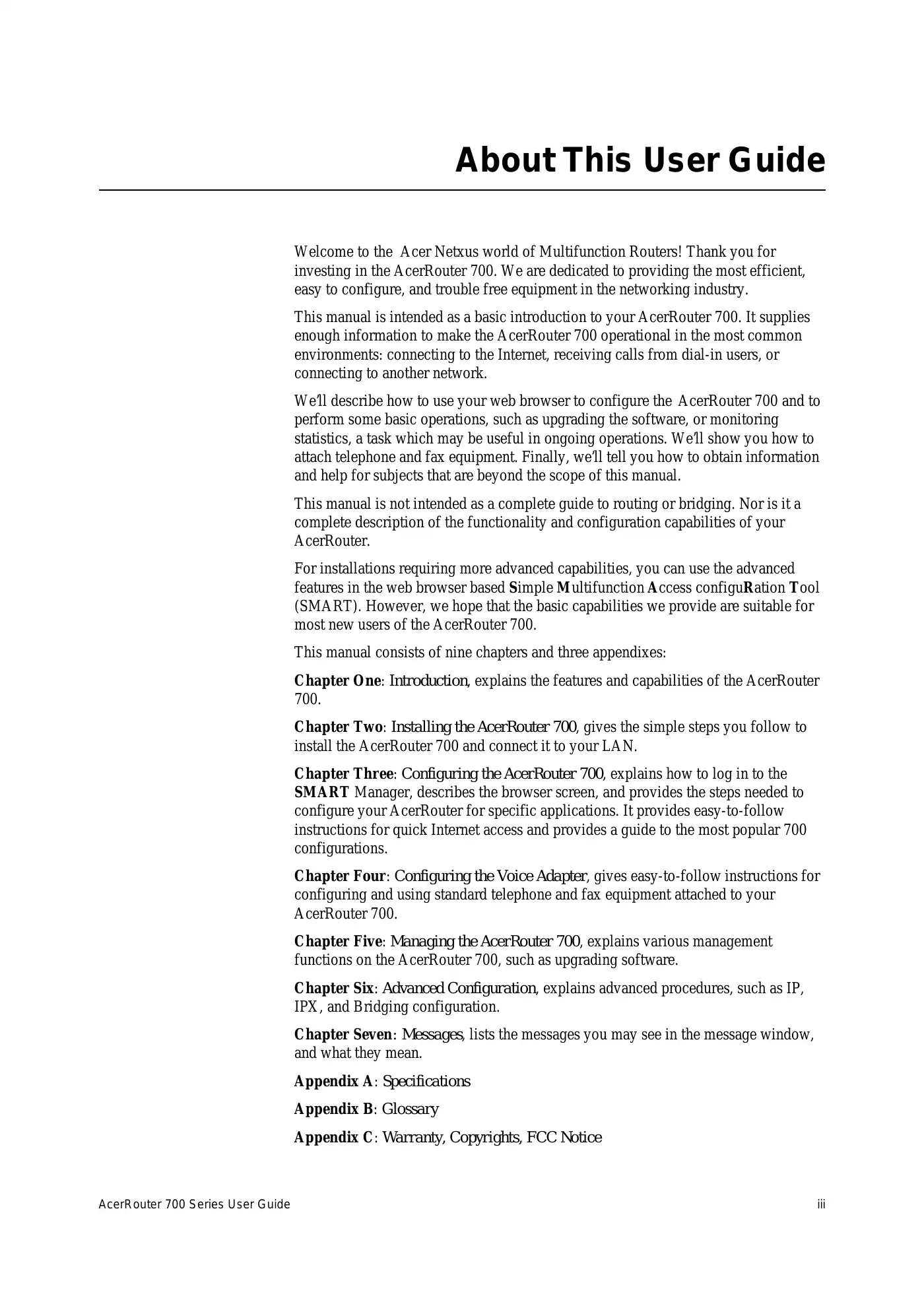Acer 700 Series User Manual Manual pdf 3 page image