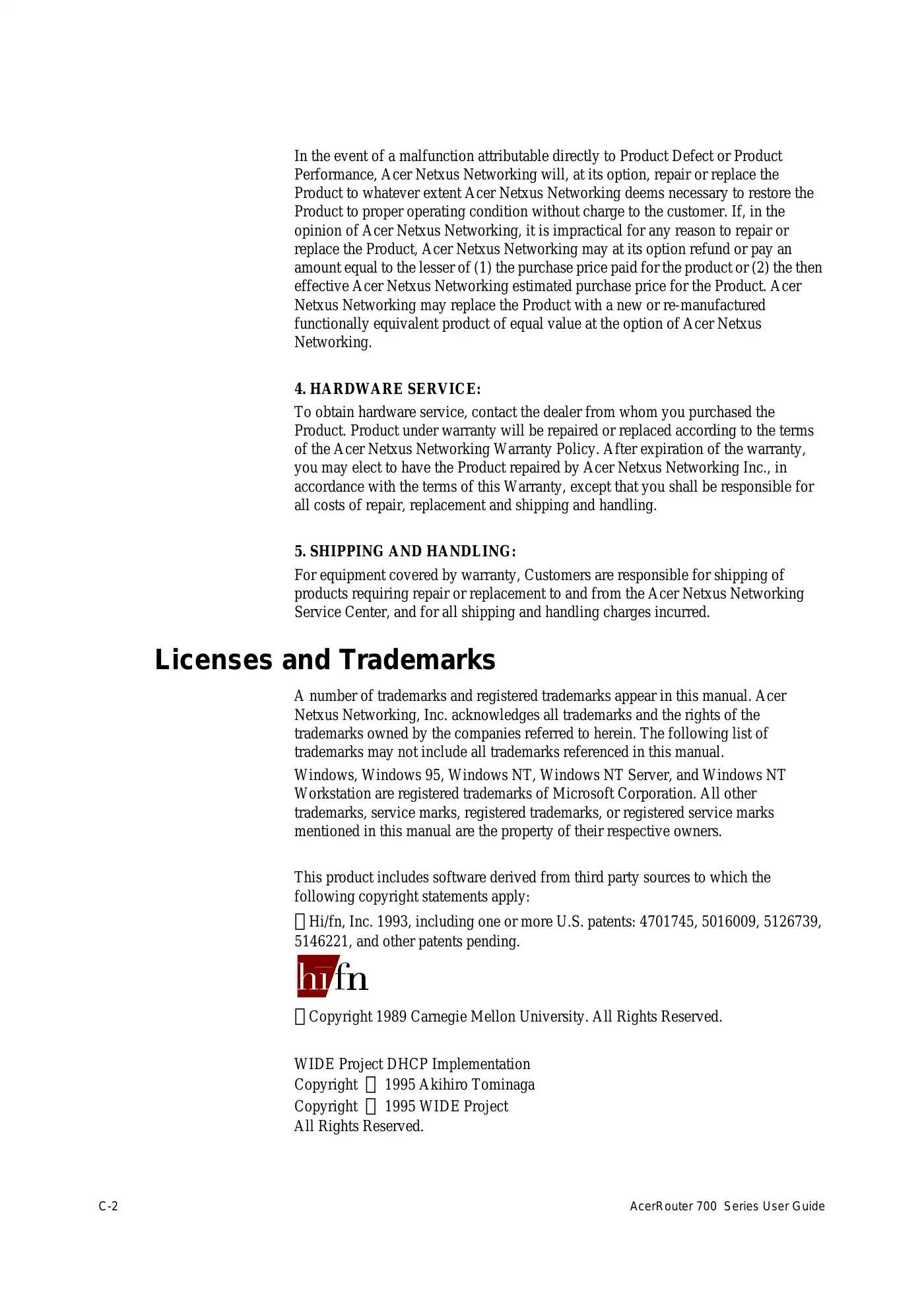 Acer 700 Series User Manual Manual pdf 92 page image