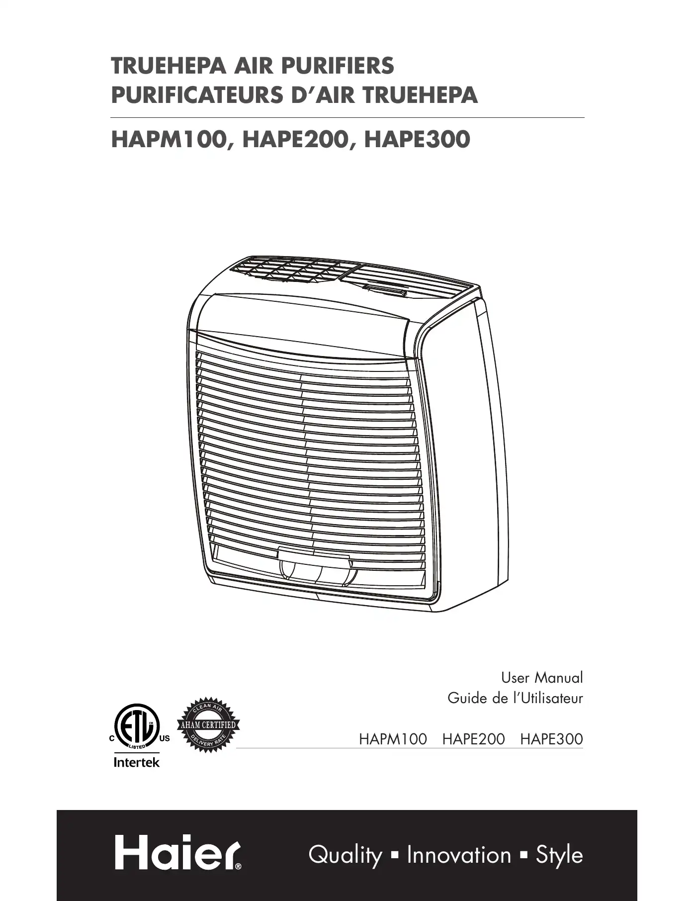 Haier HAPE200 User Manual Manual pdf 1 page image