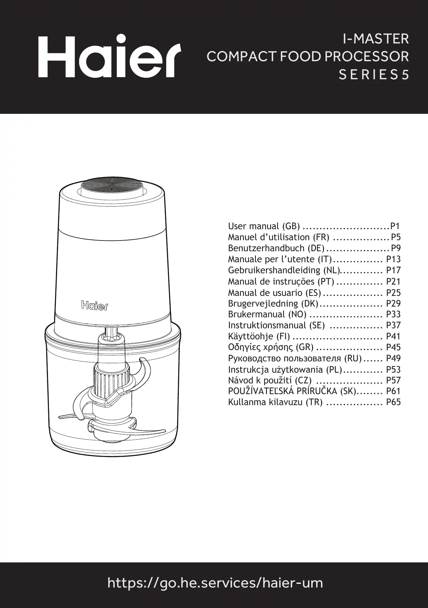 Haier I-MASTER 5 Series User Manual Manual pdf 1 page image