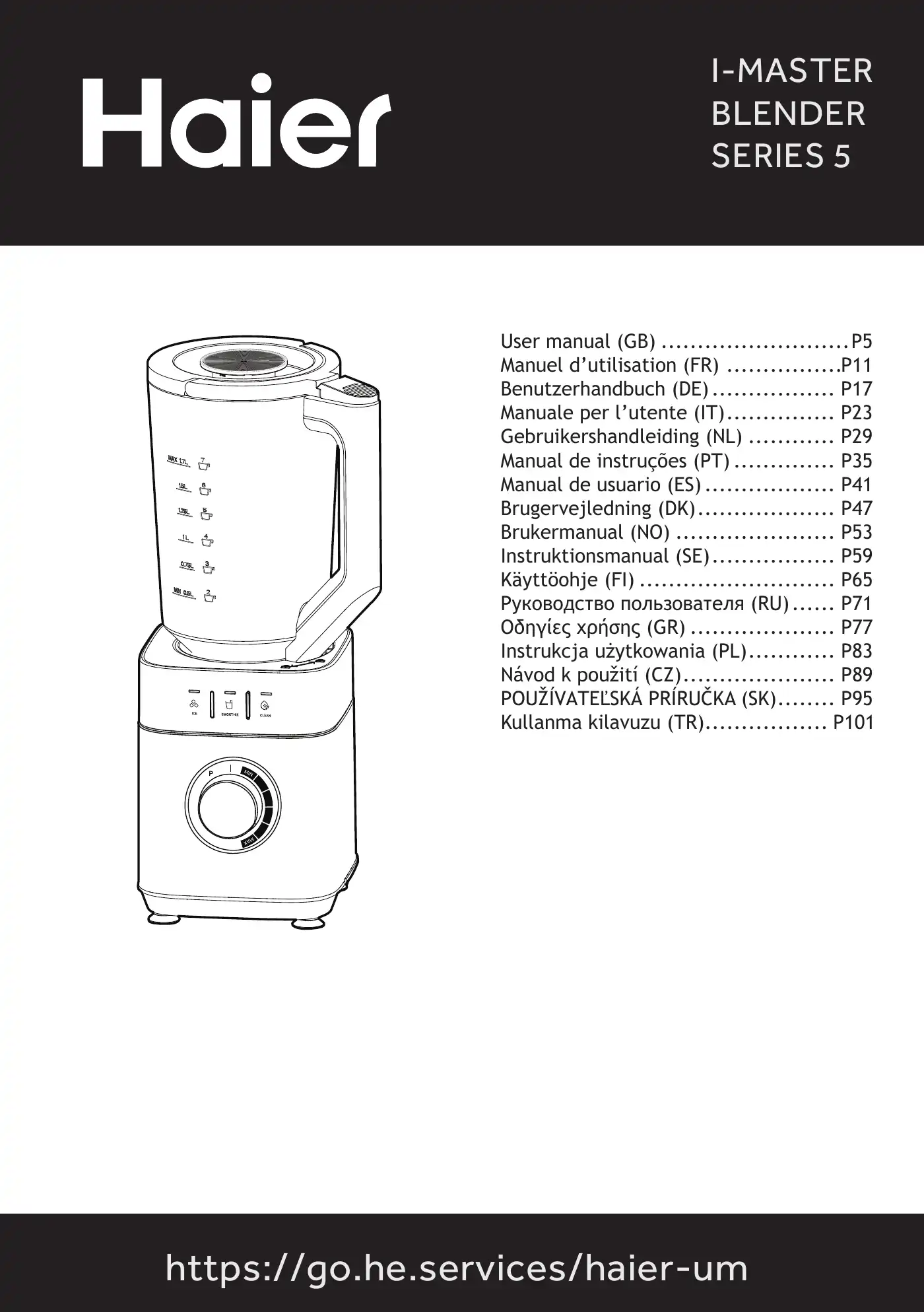 Haier I-MASTER 5 Series User Manual Manual pdf 1 page image
