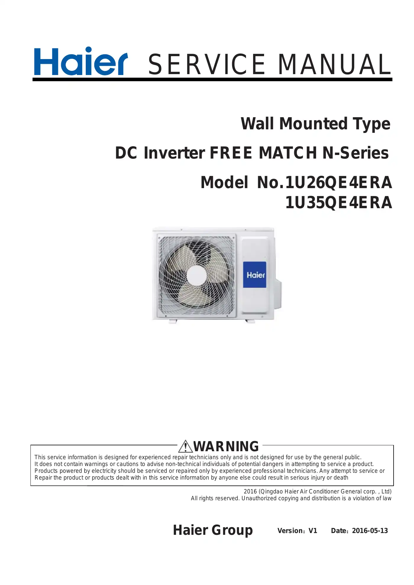 Haier N-Series Service Manual Manual pdf 1 page image
