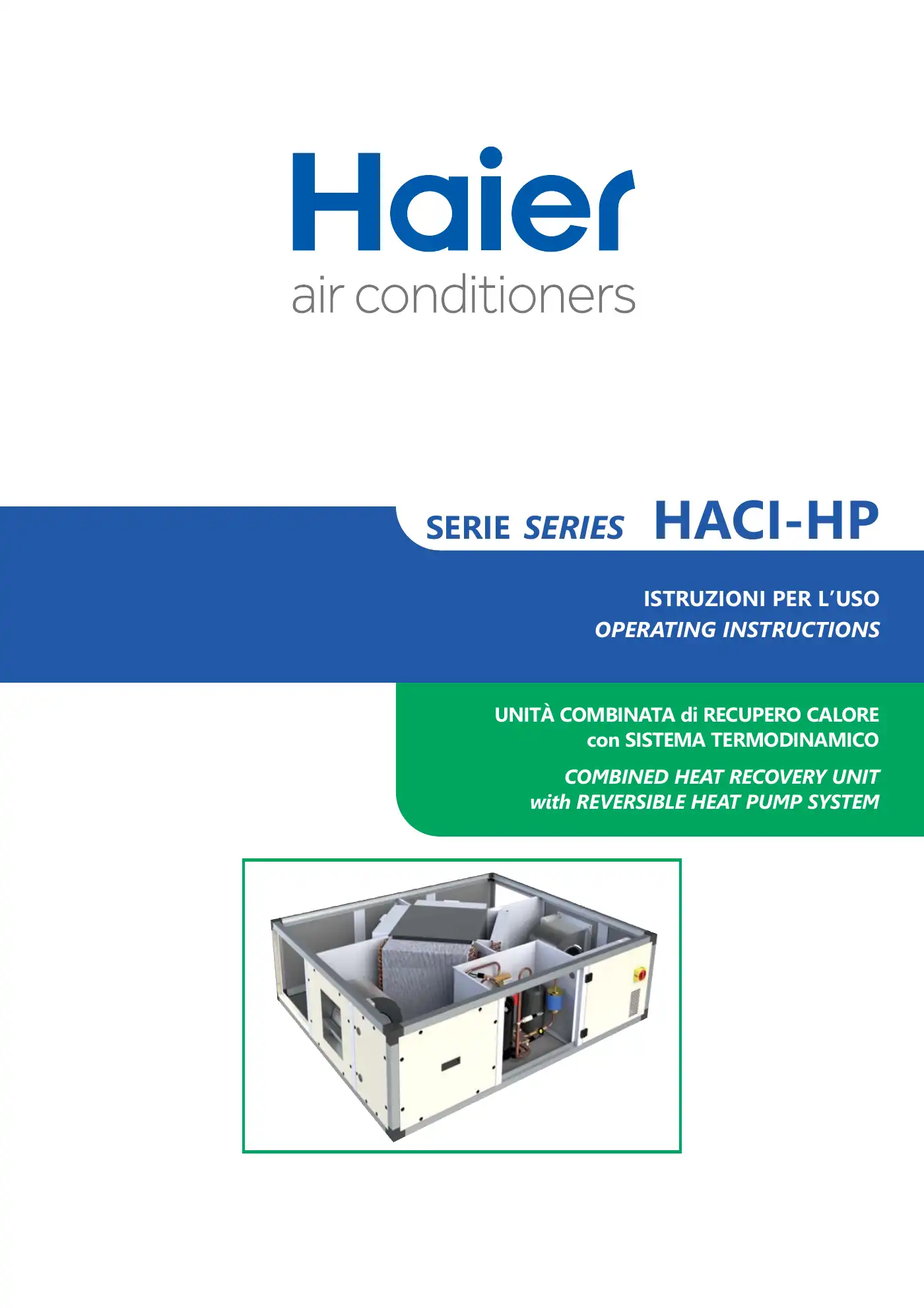 Haier HACI-HP Series Operating Instructions Manual Manual pdf 1 page image