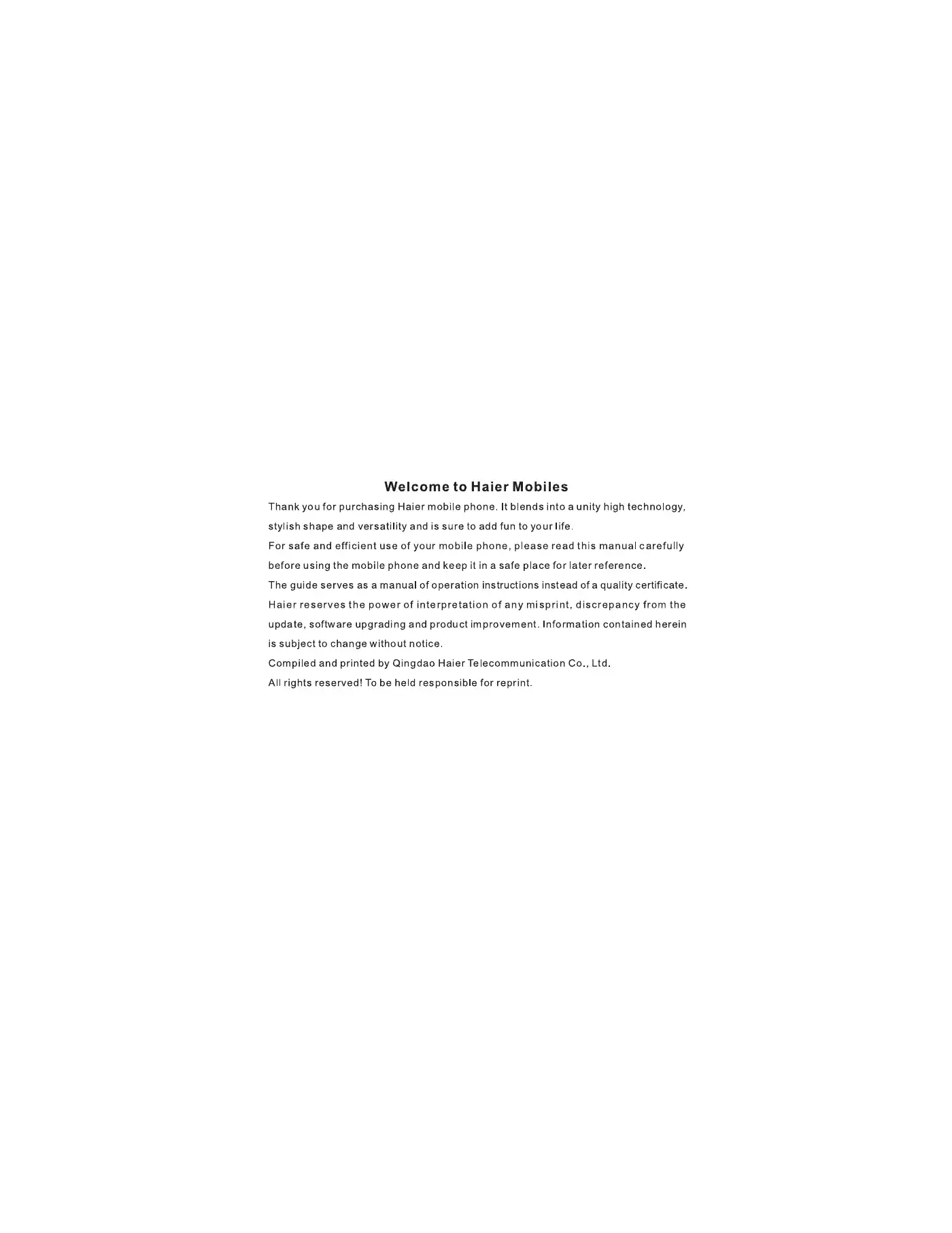 Haier A7 User Manual Manual pdf 1 page image