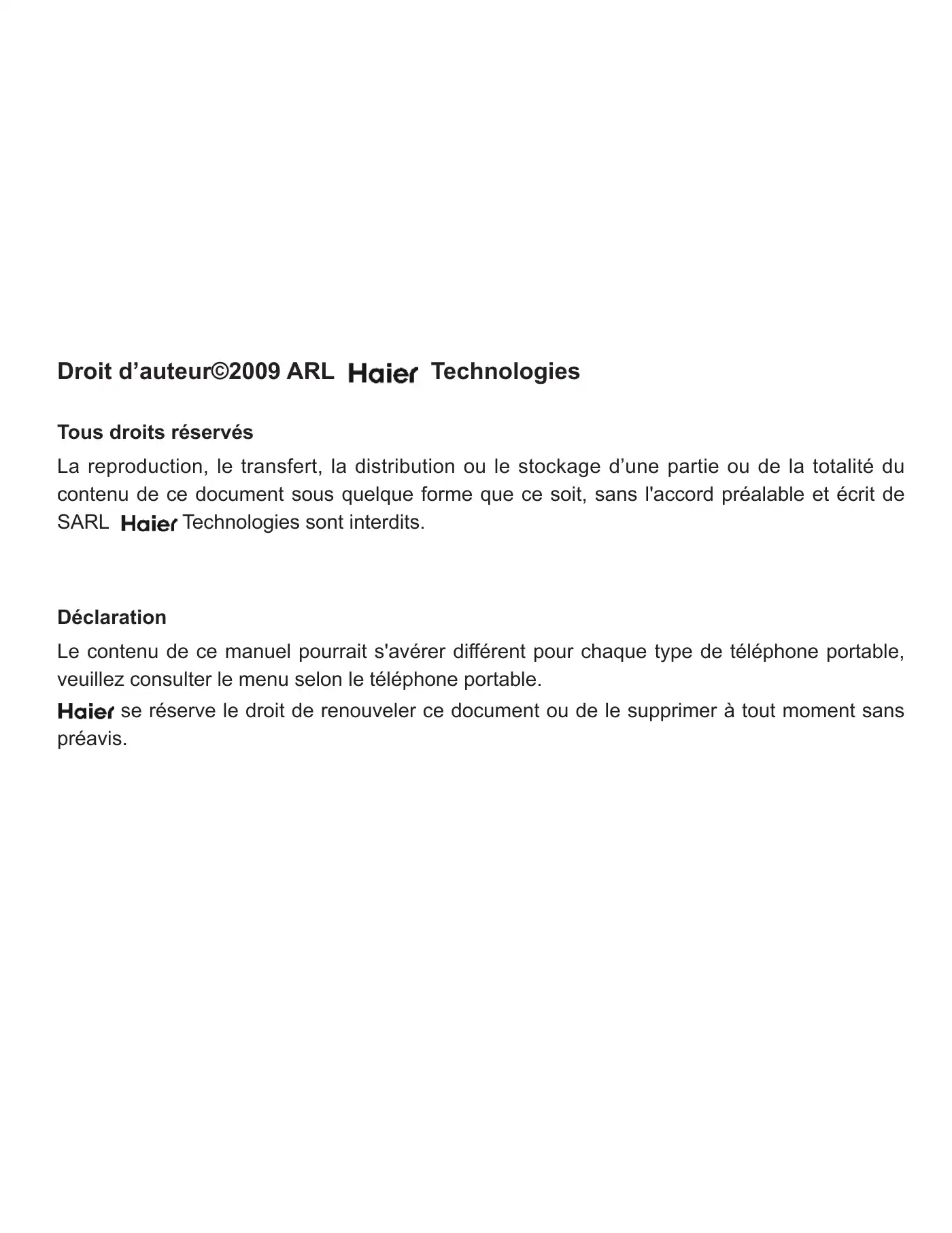 Haier A70 User Manual Manual pdf 1 page image