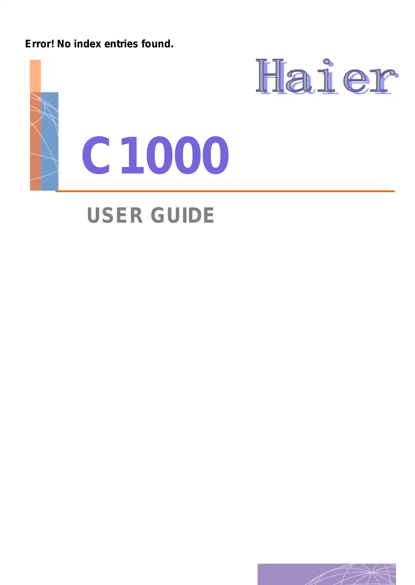 Haier C1000 User Manual Manual pdf 1 page image