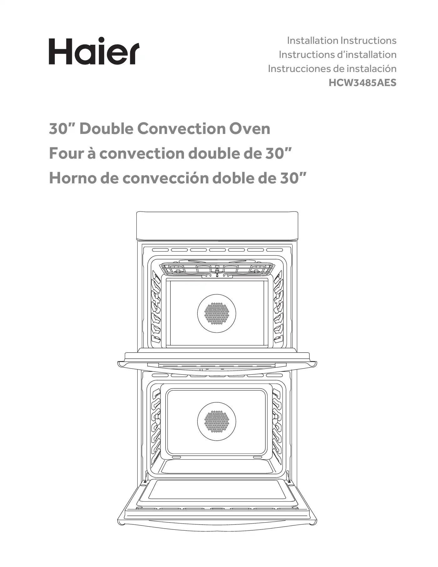 Haier HCW3485AES Installation Instructions Manual Manual pdf 1 page image