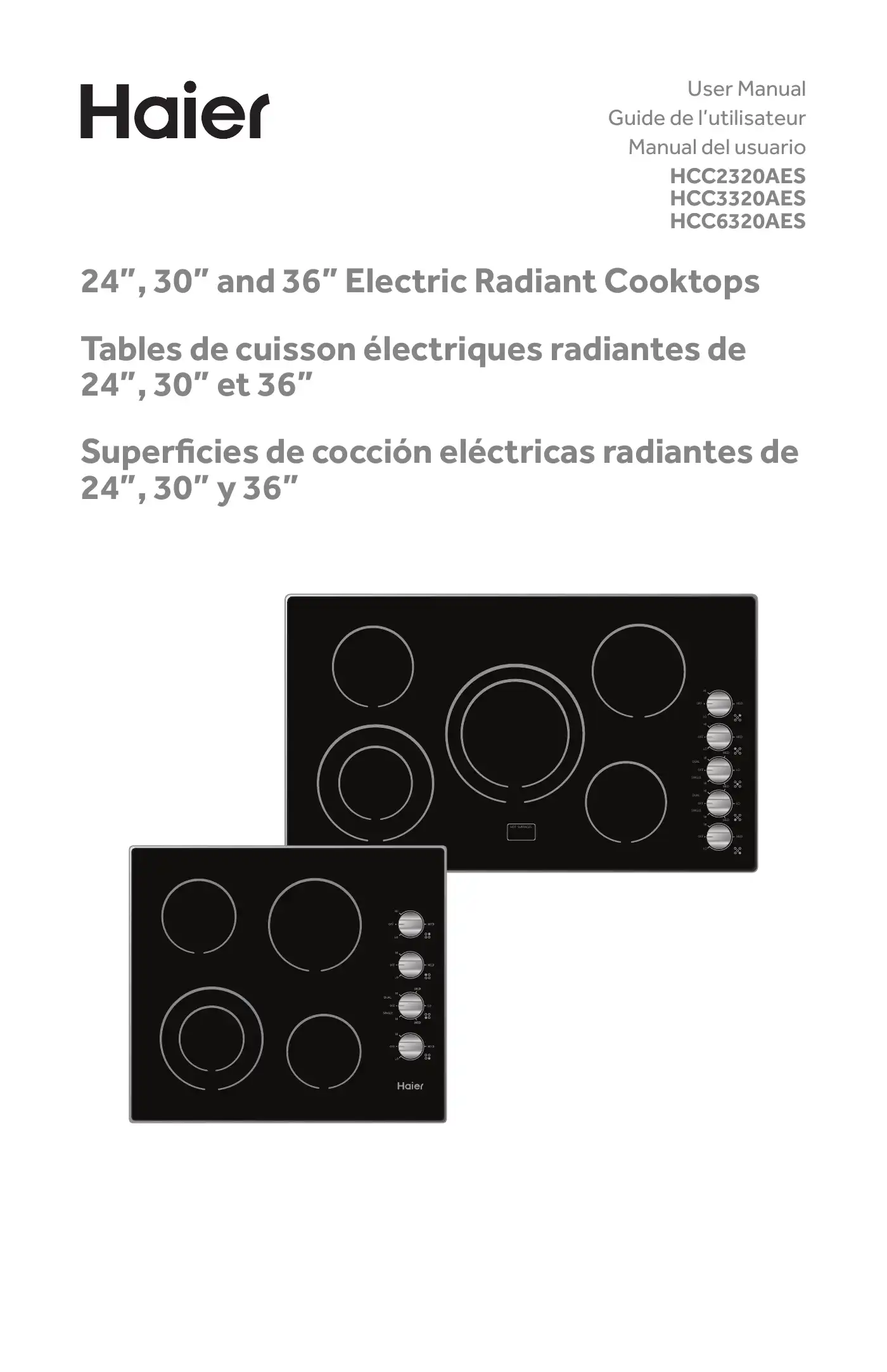 Haier HCC2320AES User Manual Manual pdf 1 page image
