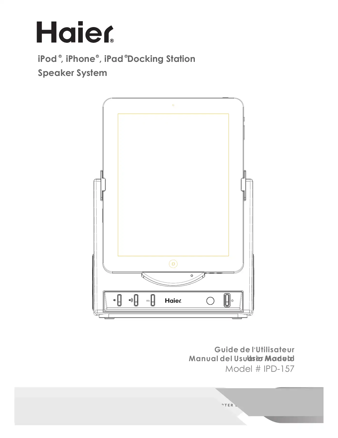 Haier IPD-157W User Manual Manual pdf 1 page image