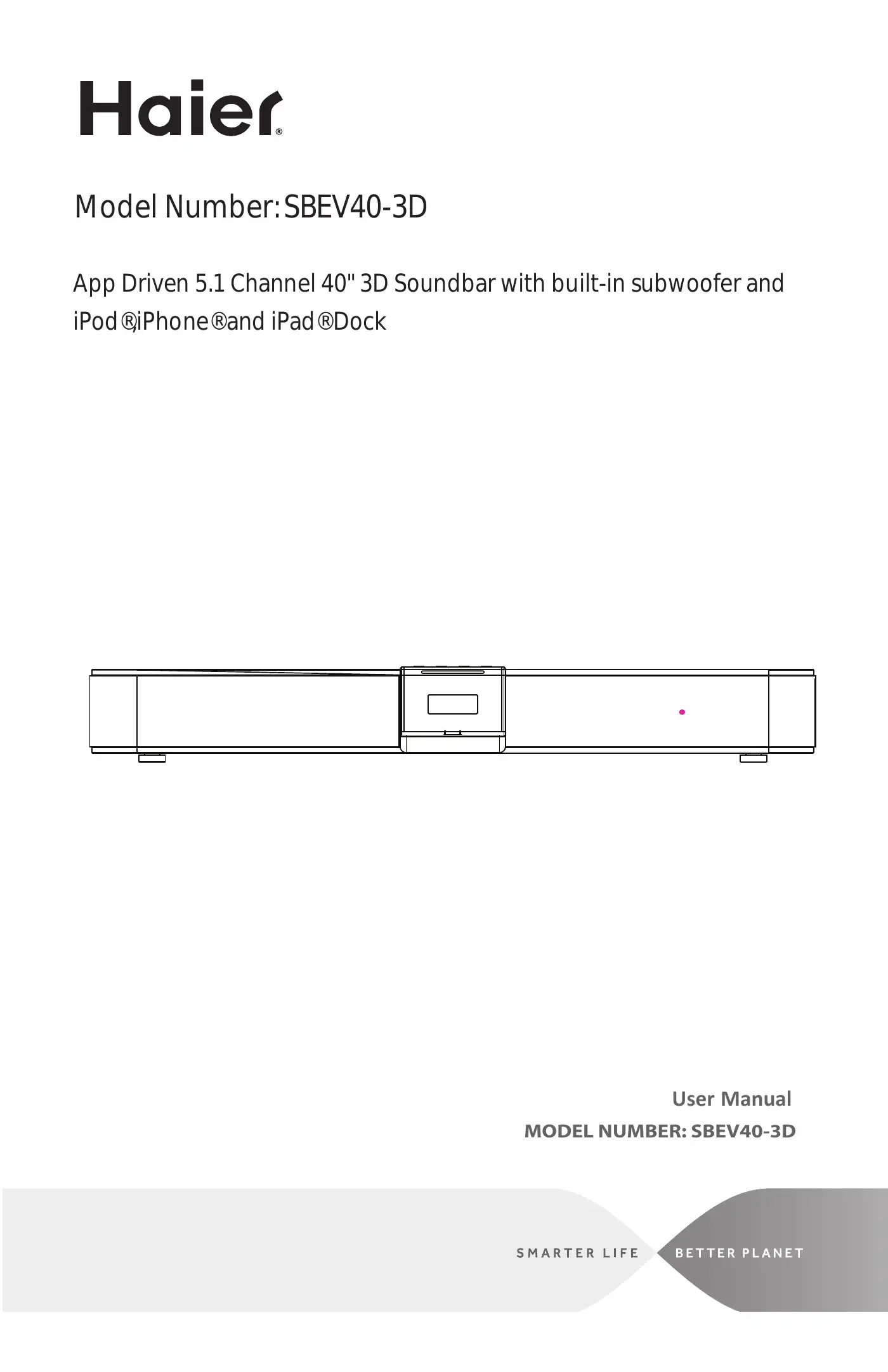 Haier SBEV40-3D User Manual Manual pdf 1 page image