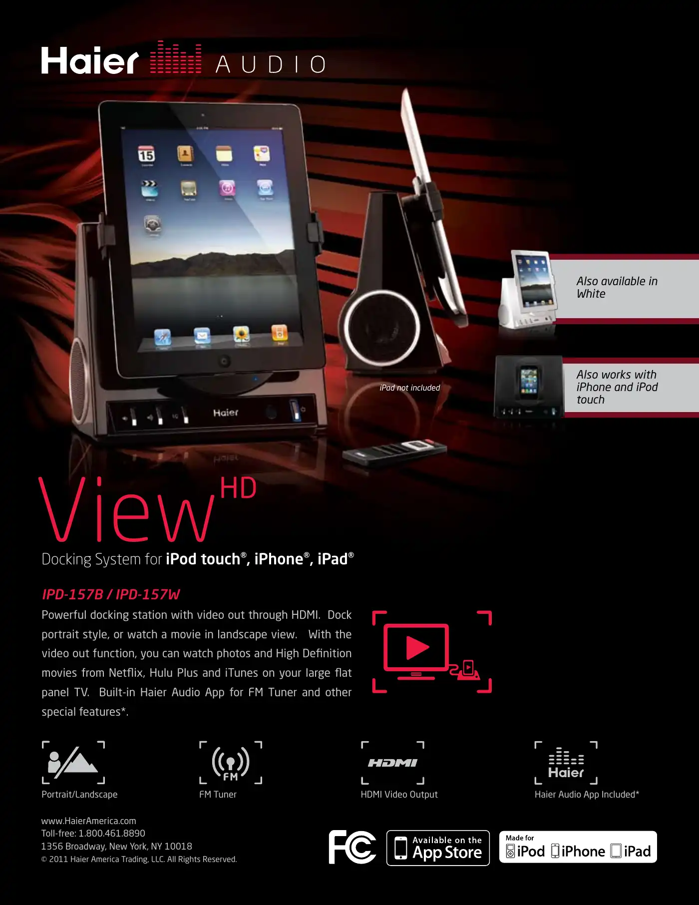 Haier ViewHD IPD-157B Brochure & Specs Manual pdf 1 page image