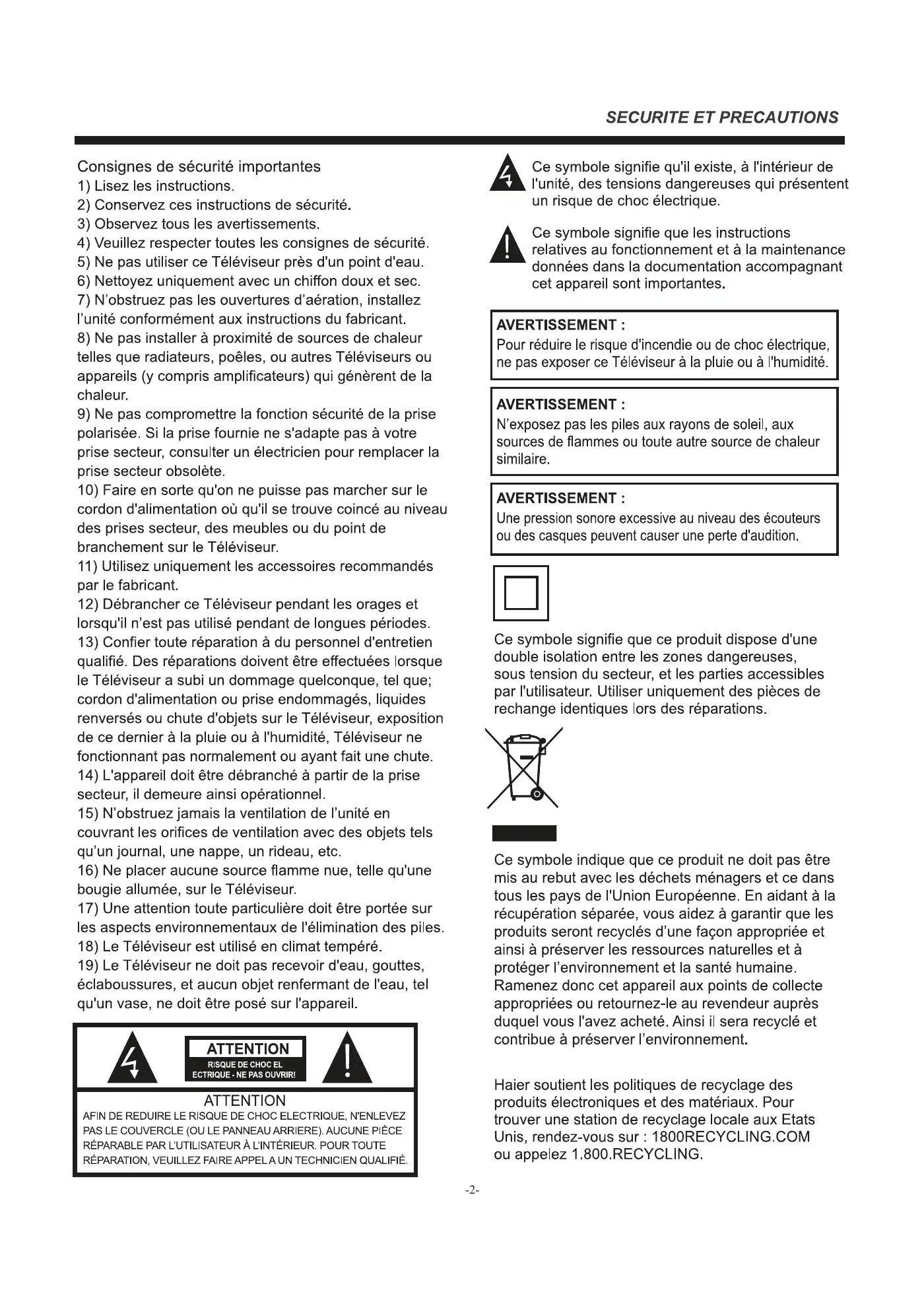 Haier LE39F2280 User Manual Manual pdf 18 page image