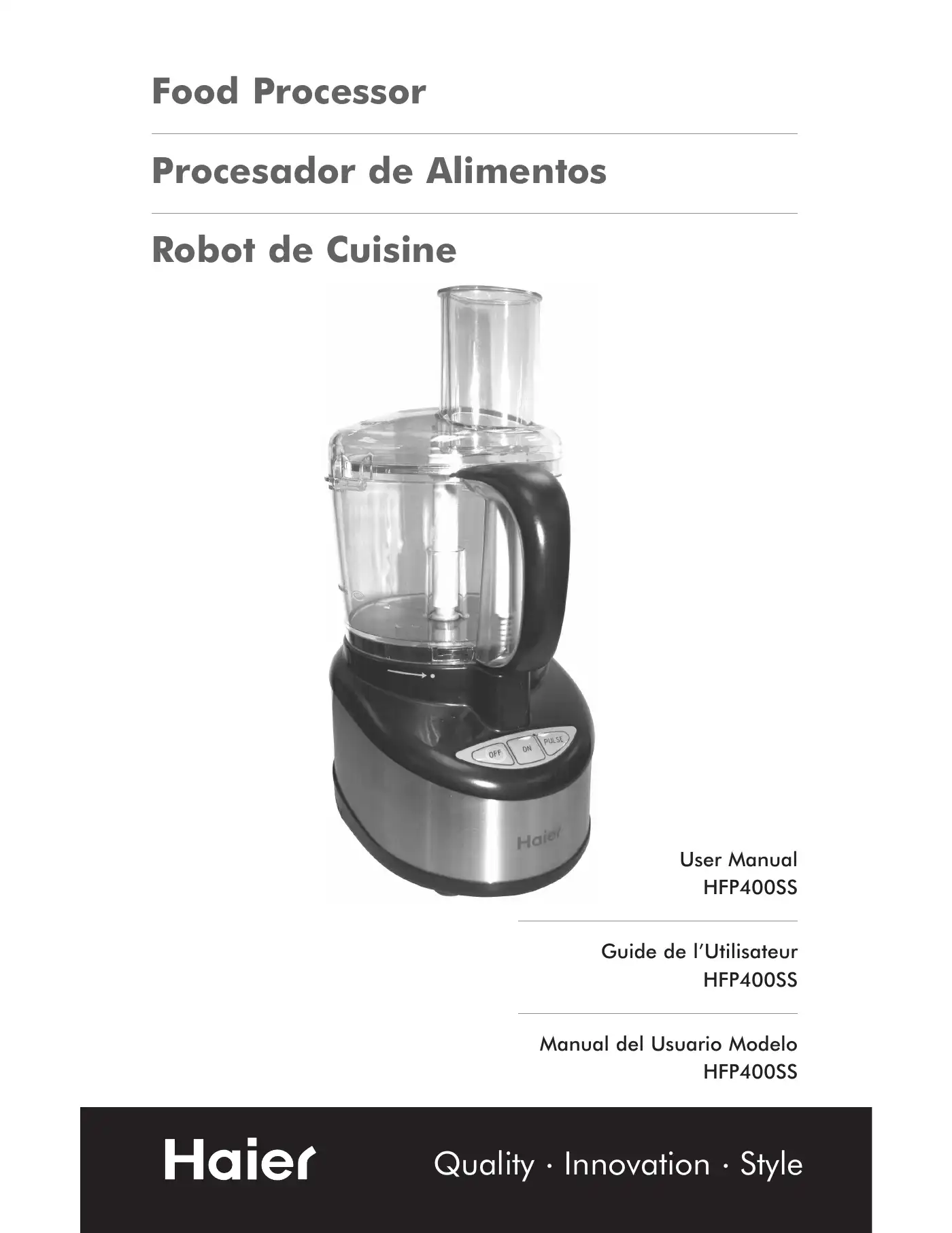 Haier HFP400SS User Manual Manual pdf 1 page image
