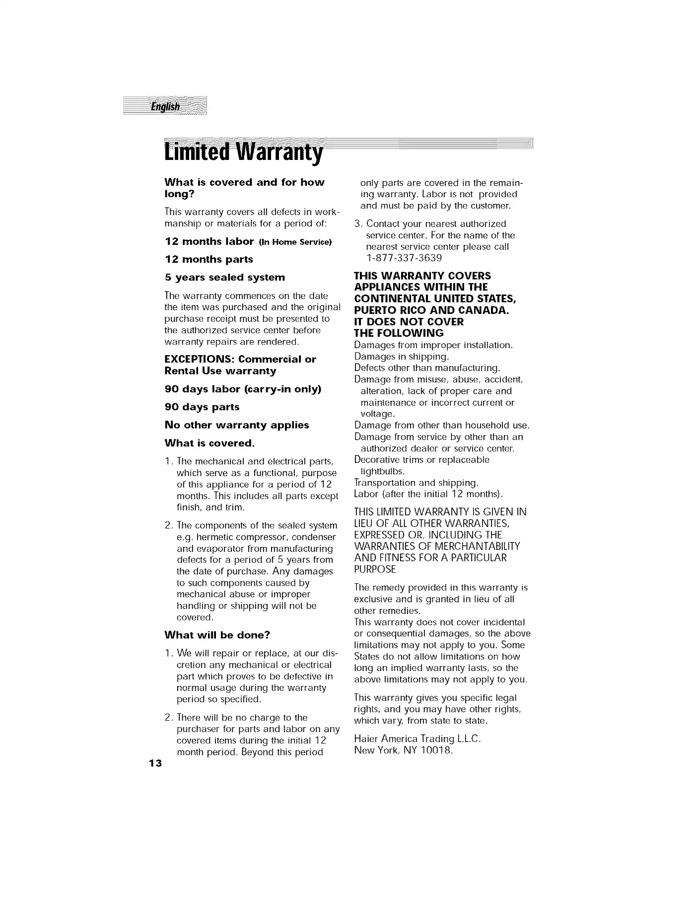 Haier LW120 User Manual Manual pdf 14 page image