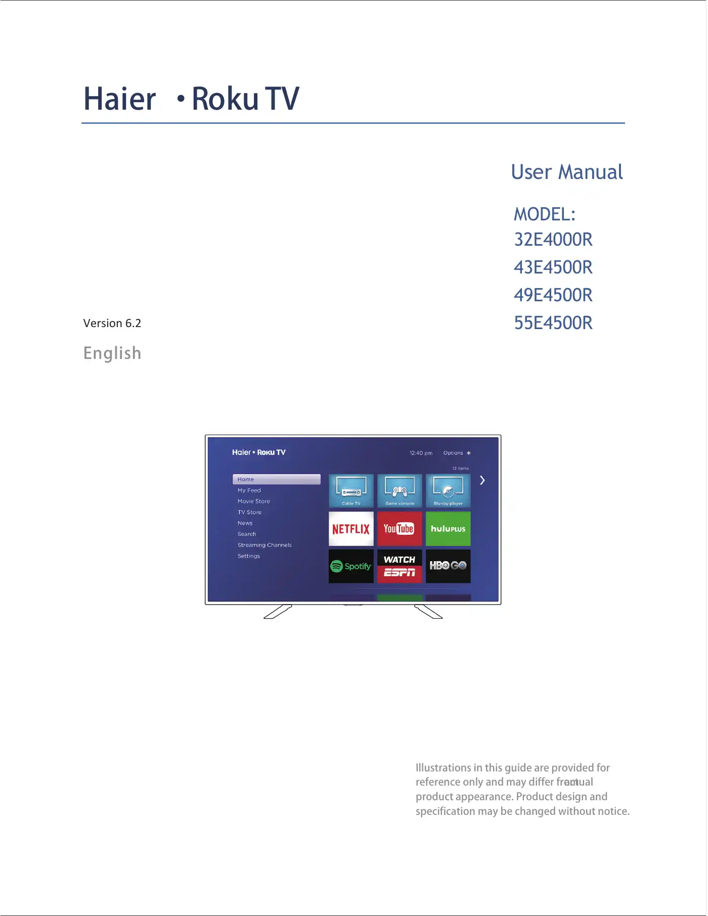 Haier 32E4000R User Manual Manual pdf 1 page image
