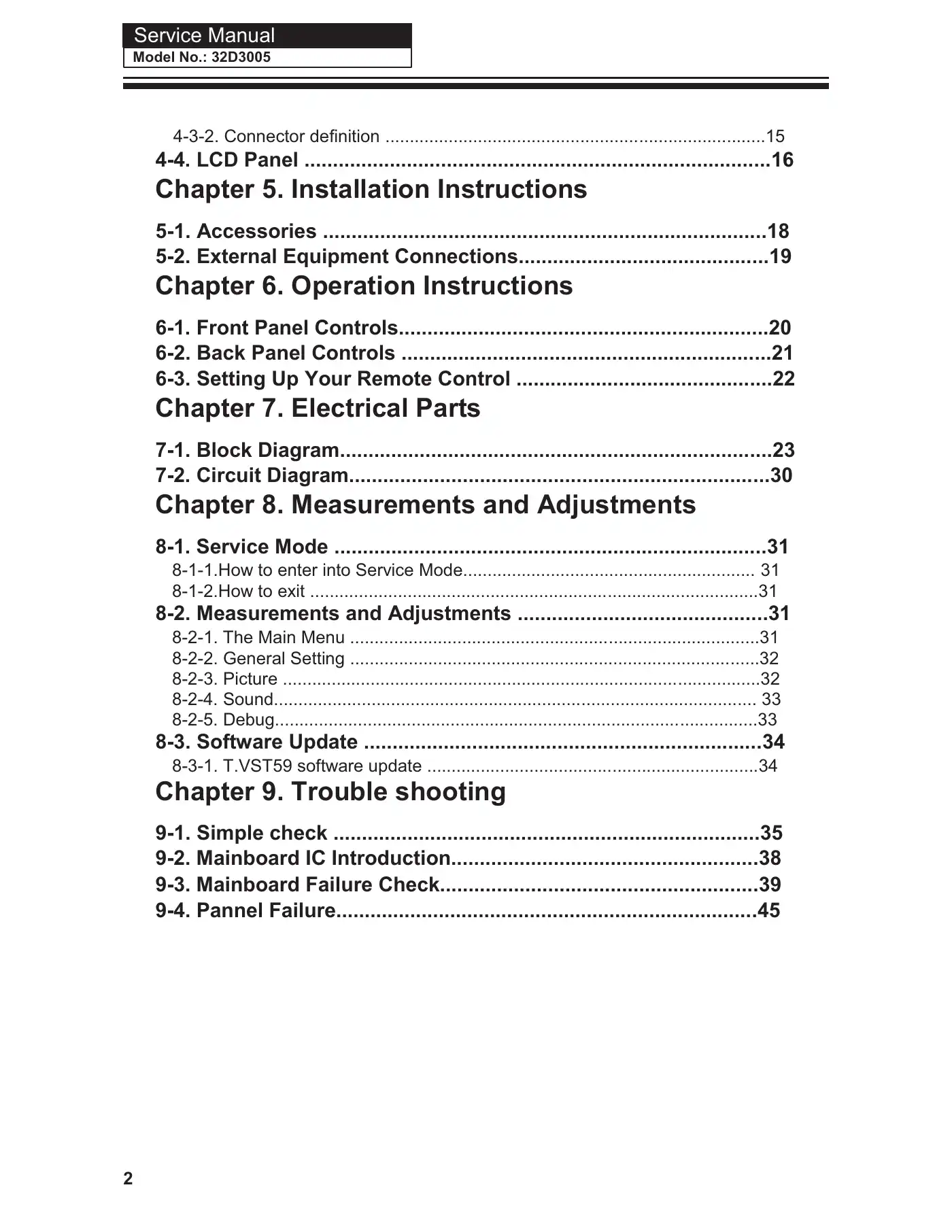 Haier 32D3005 Service Manual Manual pdf 3 page image