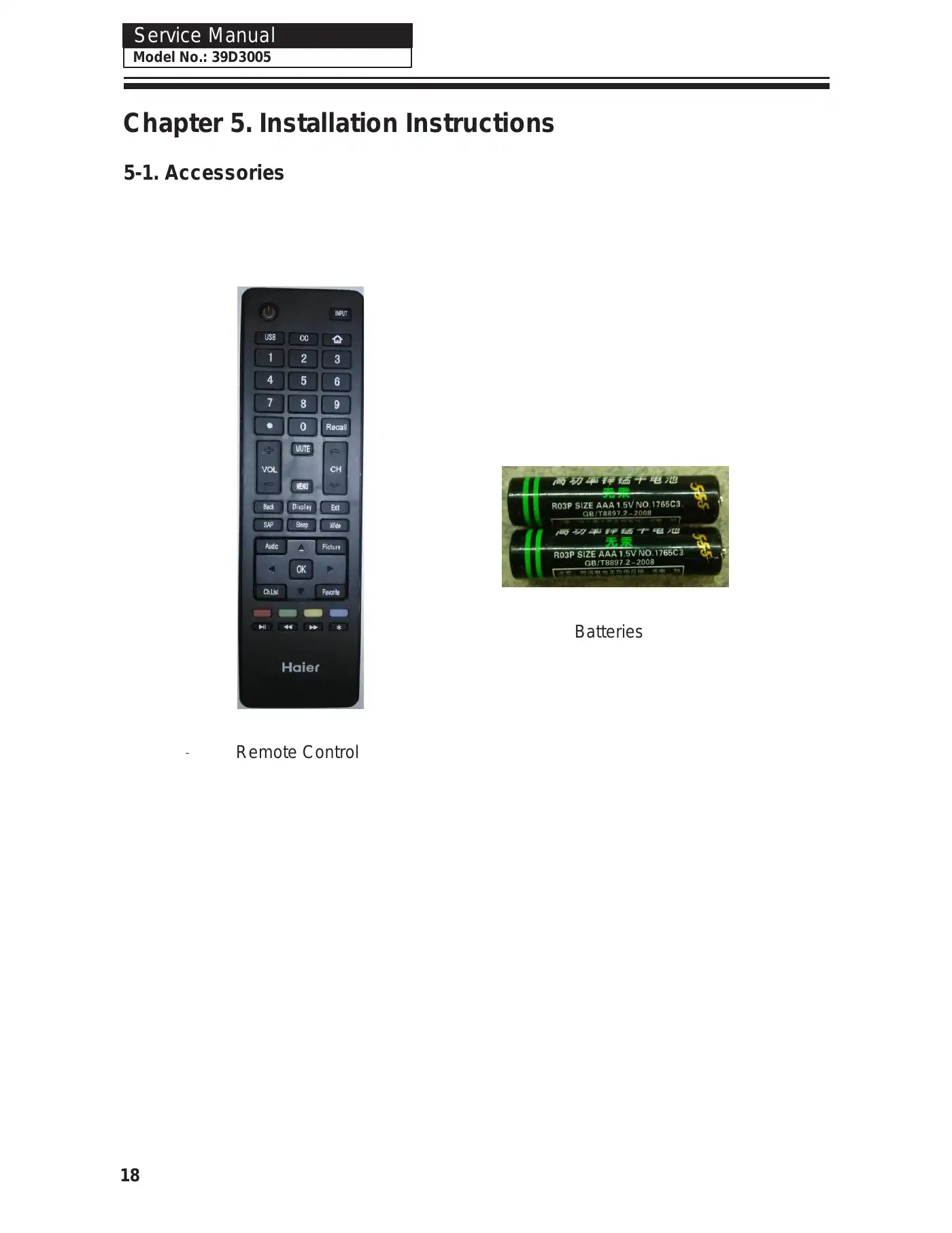 Haier 39D3005 Service Manual Manual pdf 19 page image