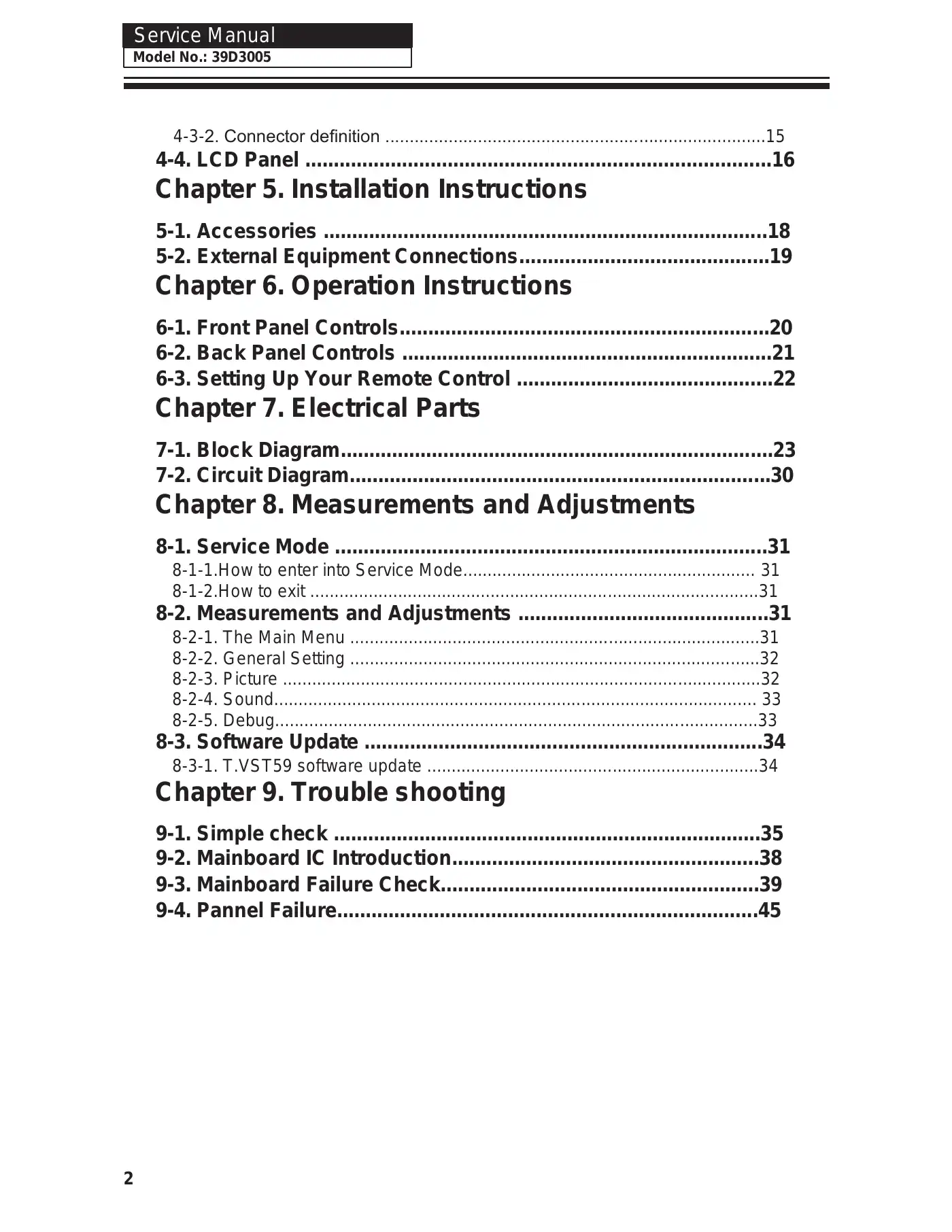 Haier 39D3005 Service Manual Manual pdf 3 page image
