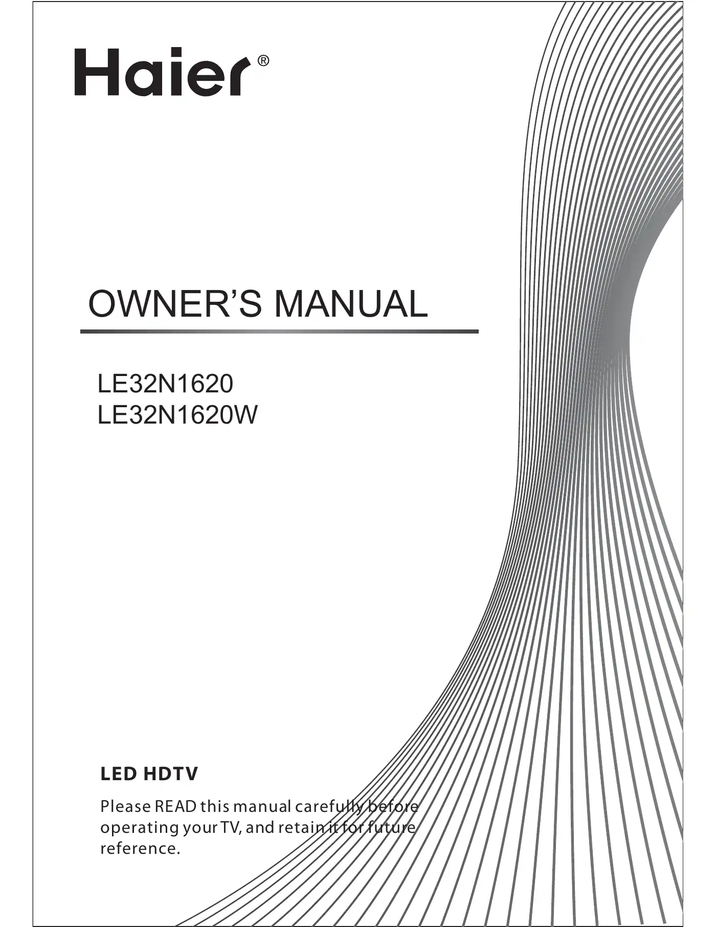 Haier LE32N1620 Owner's Manual Manual pdf 1 page image