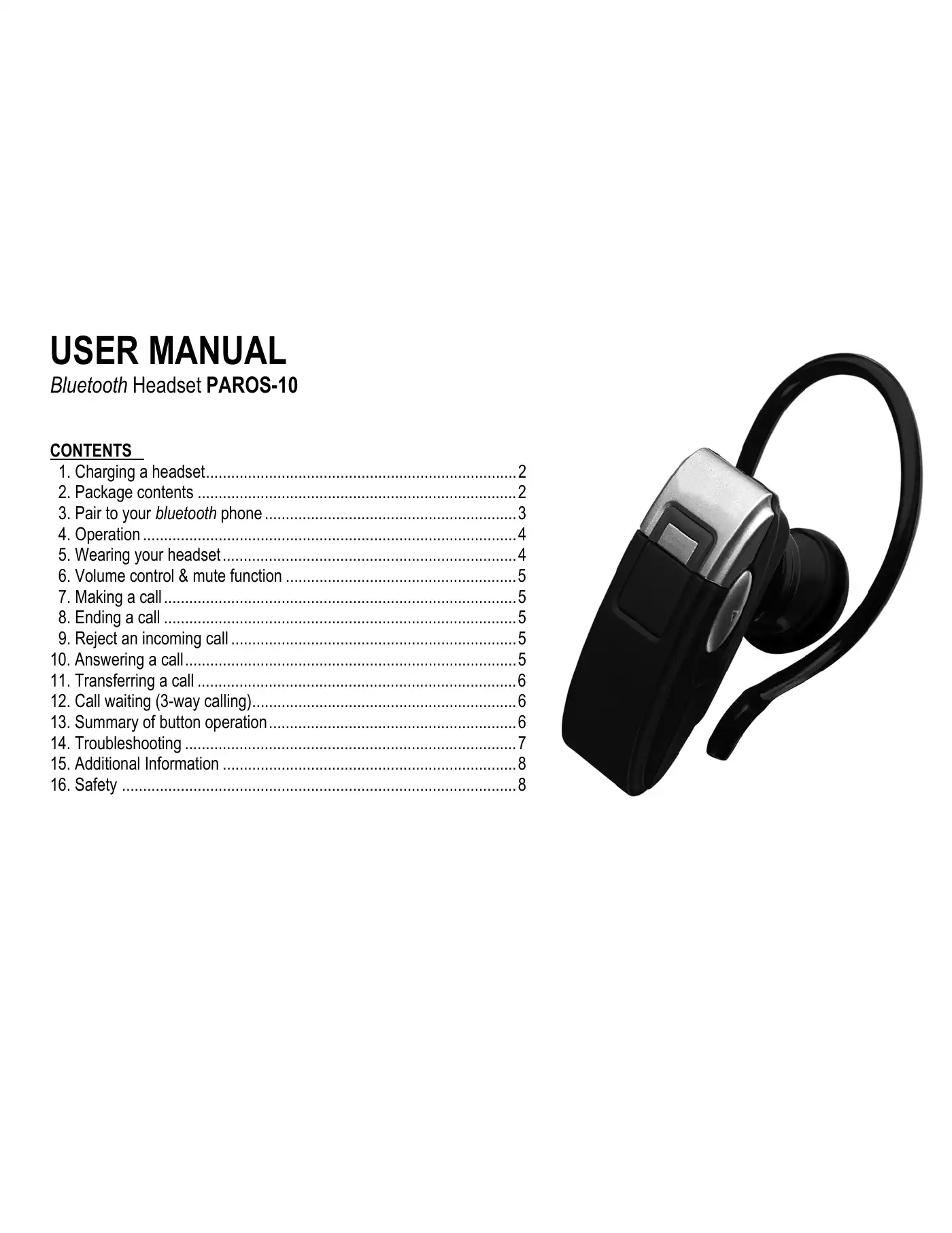 Haier PAROS-10 User Manual Manual pdf 1 page image