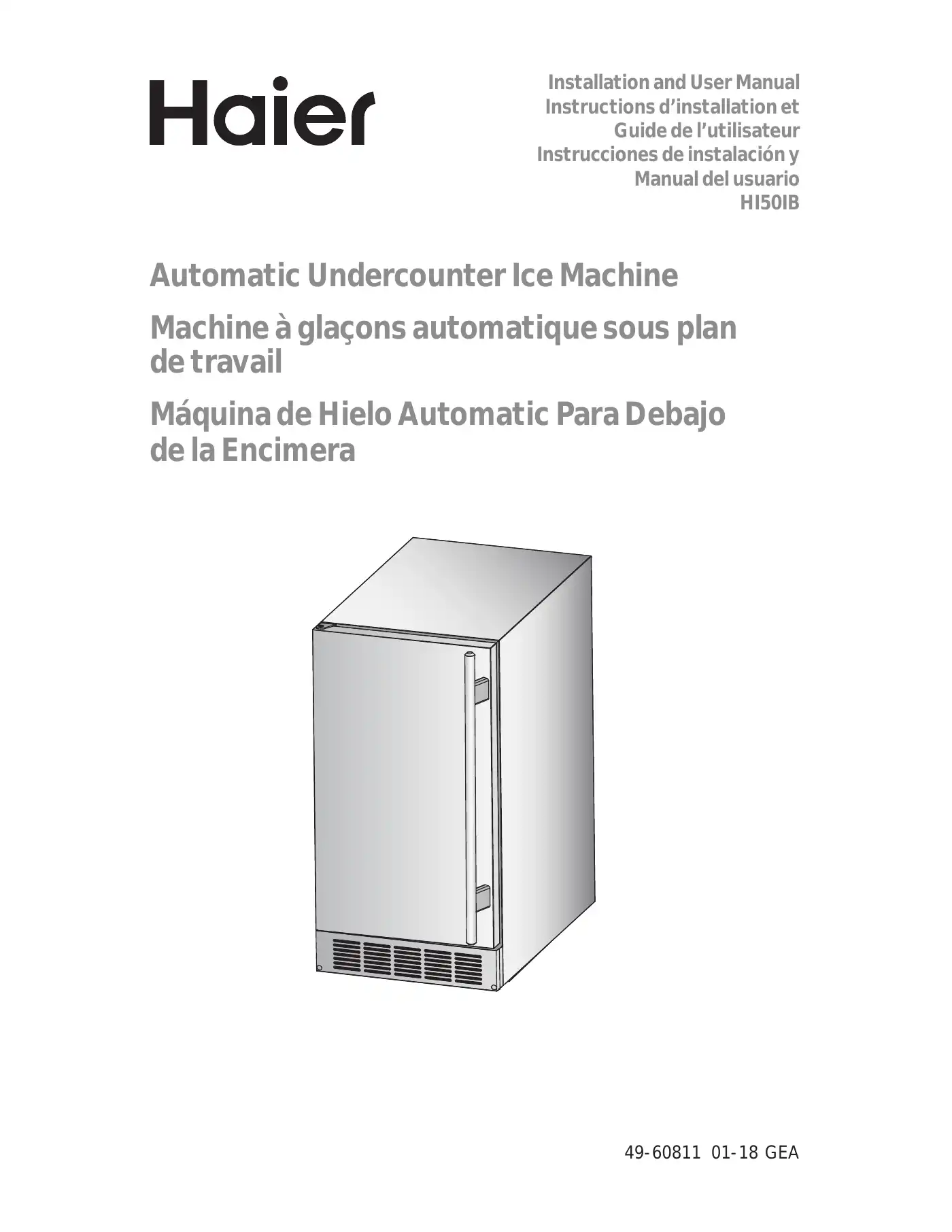 Haier HI50IB Installation And User Manual Manual pdf 1 page image