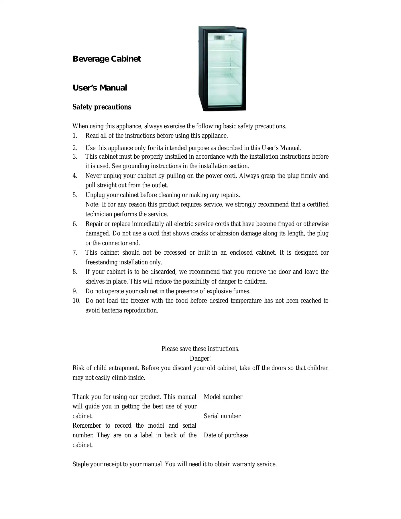Haier BC-100G User Manual Manual pdf 1 page image