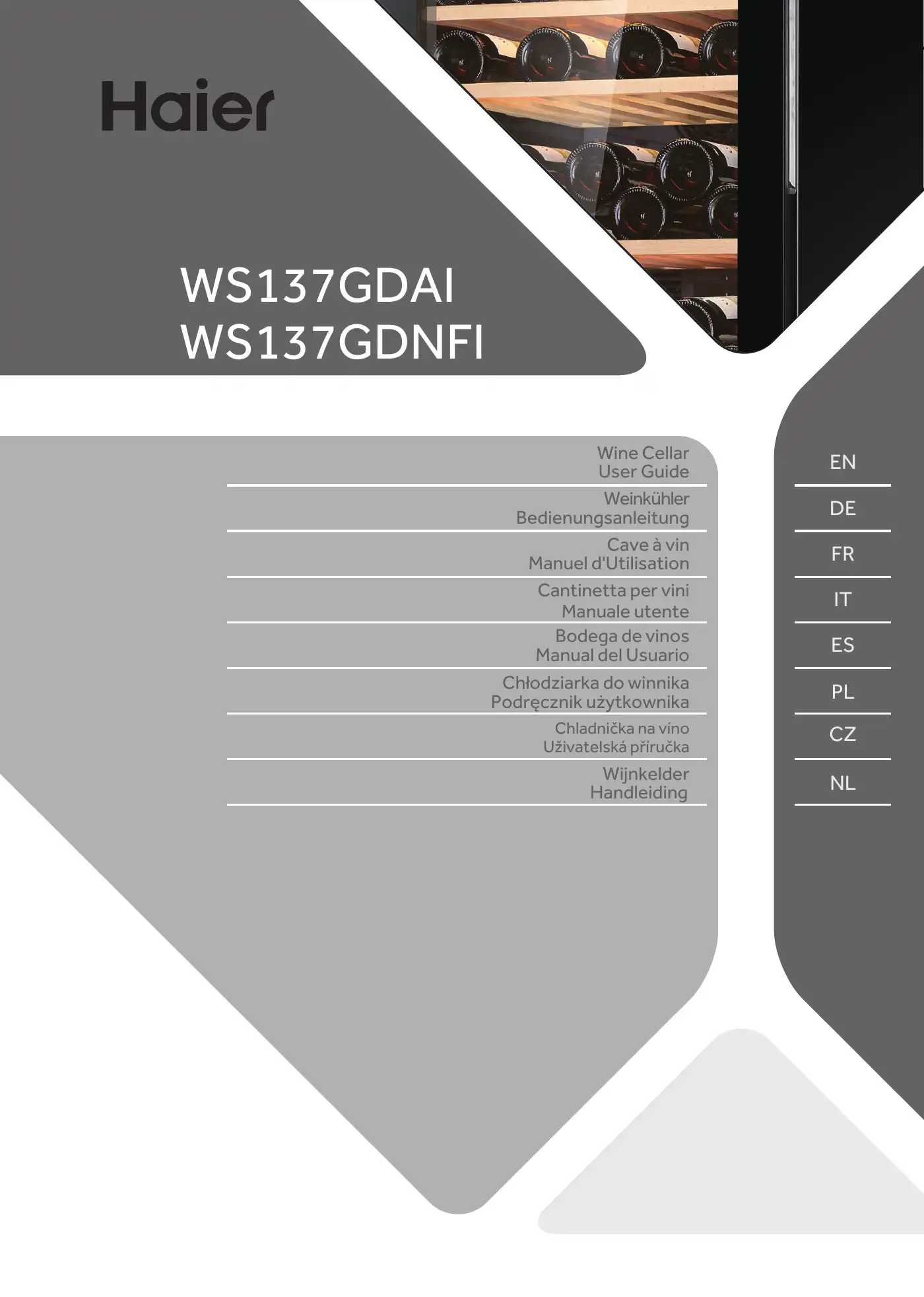Haier WS137GDAI User Manual Manual pdf 1 page image