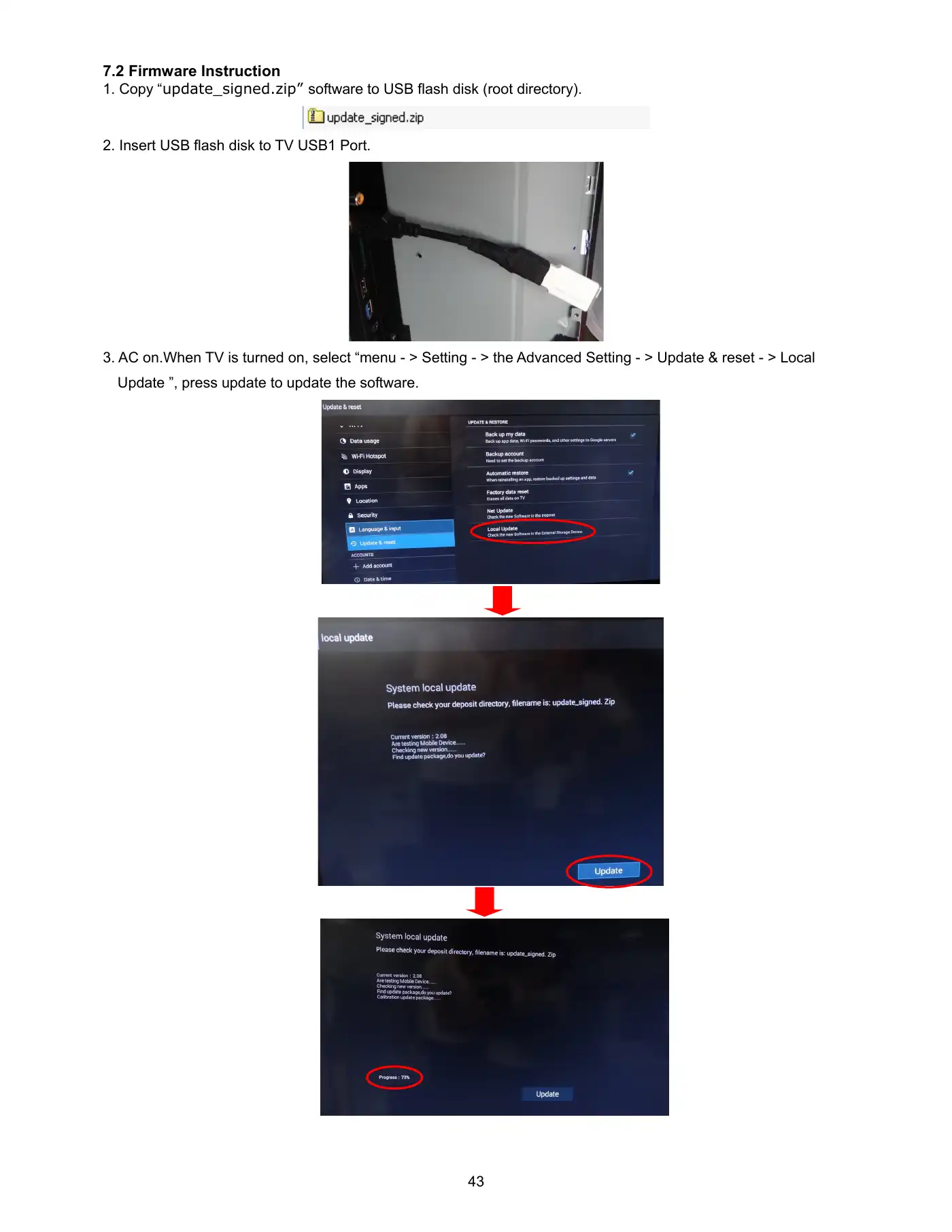 Haier LE43B7600A Service Manual Manual pdf 43 page image