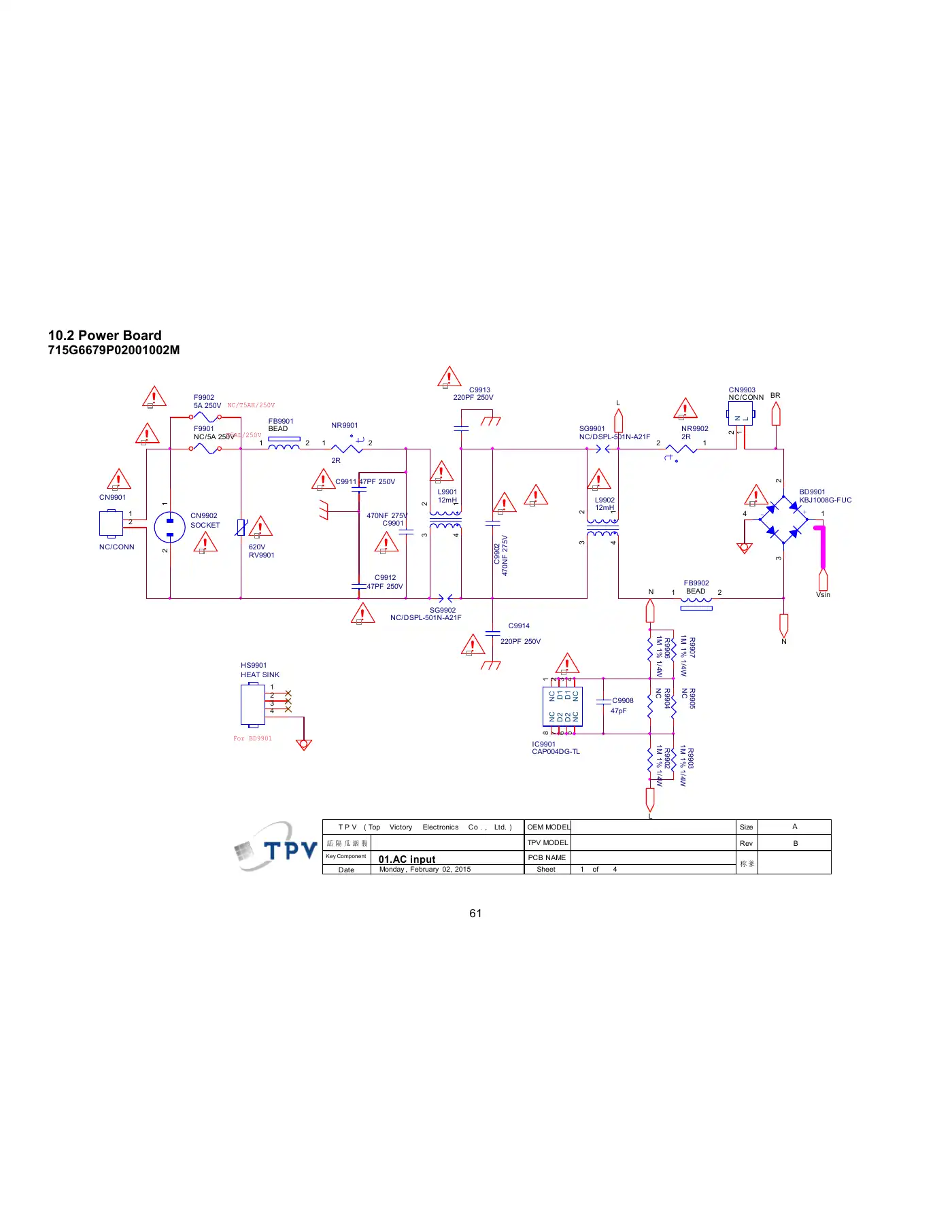 Haier LE43B7600A Service Manual Manual pdf 61 page image