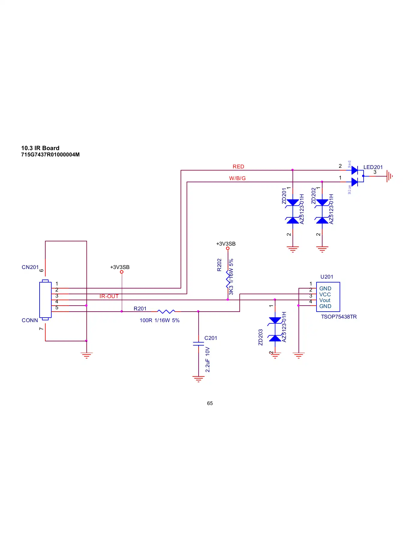 Haier LE43B7600A Service Manual Manual pdf 65 page image