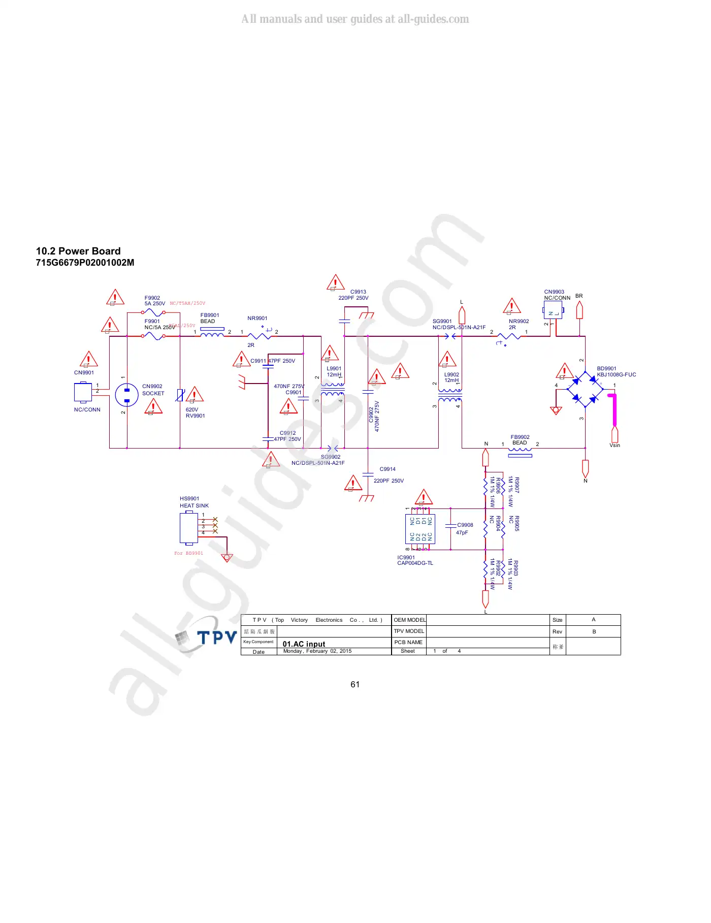 Haier LE43B7600A Service Manual Manual pdf 61 page image