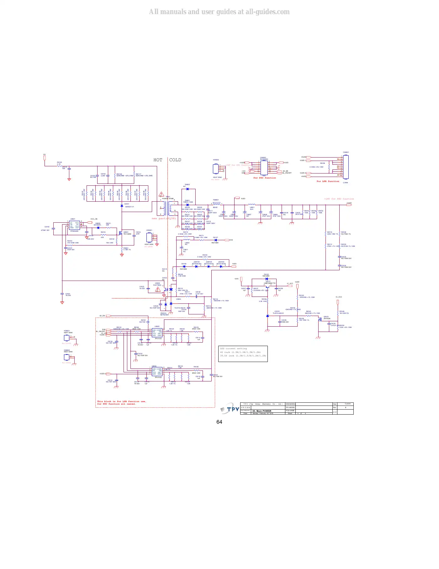 Haier LE43B7600A Service Manual Manual pdf 64 page image