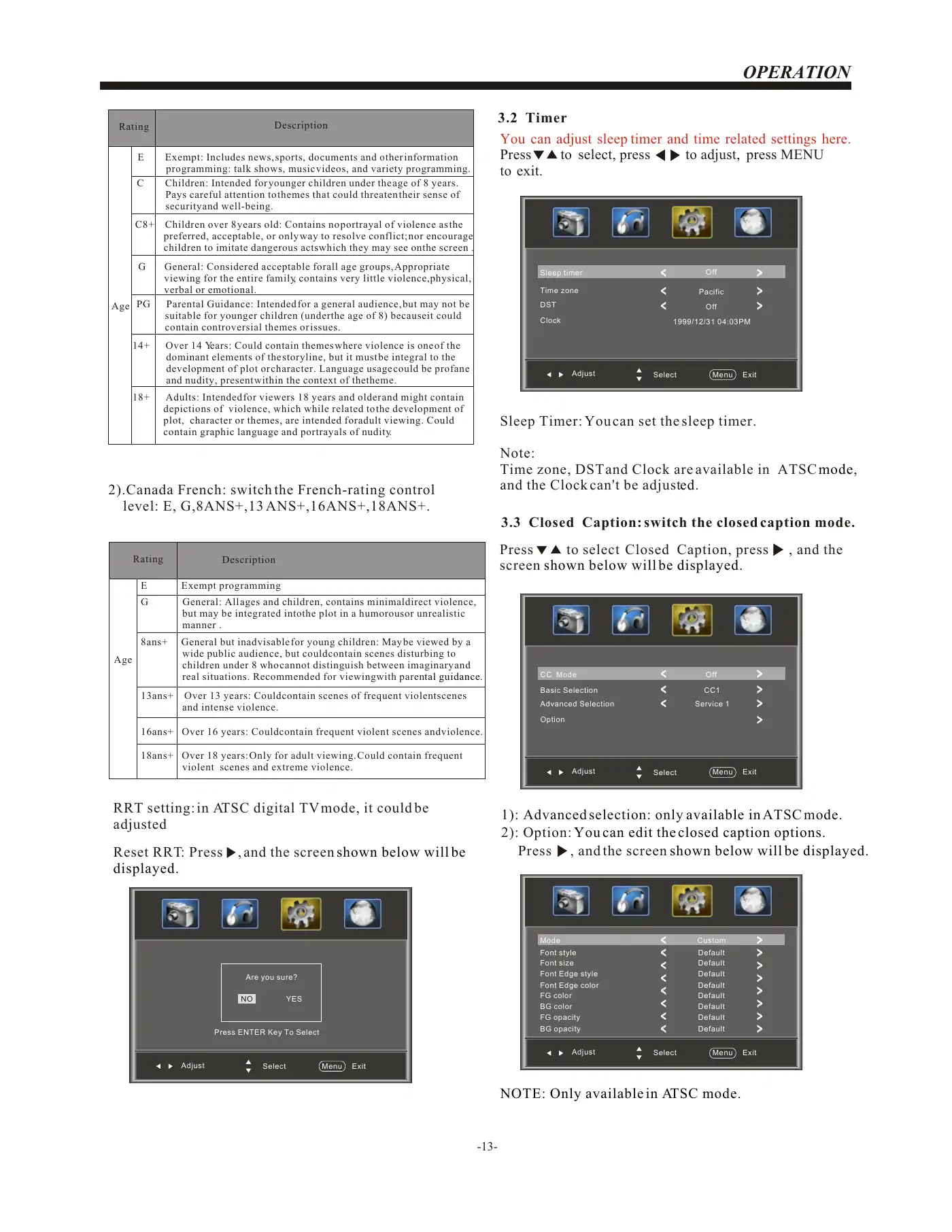 Haier LEC32B1380W Owner's Manual Manual pdf 14 page image