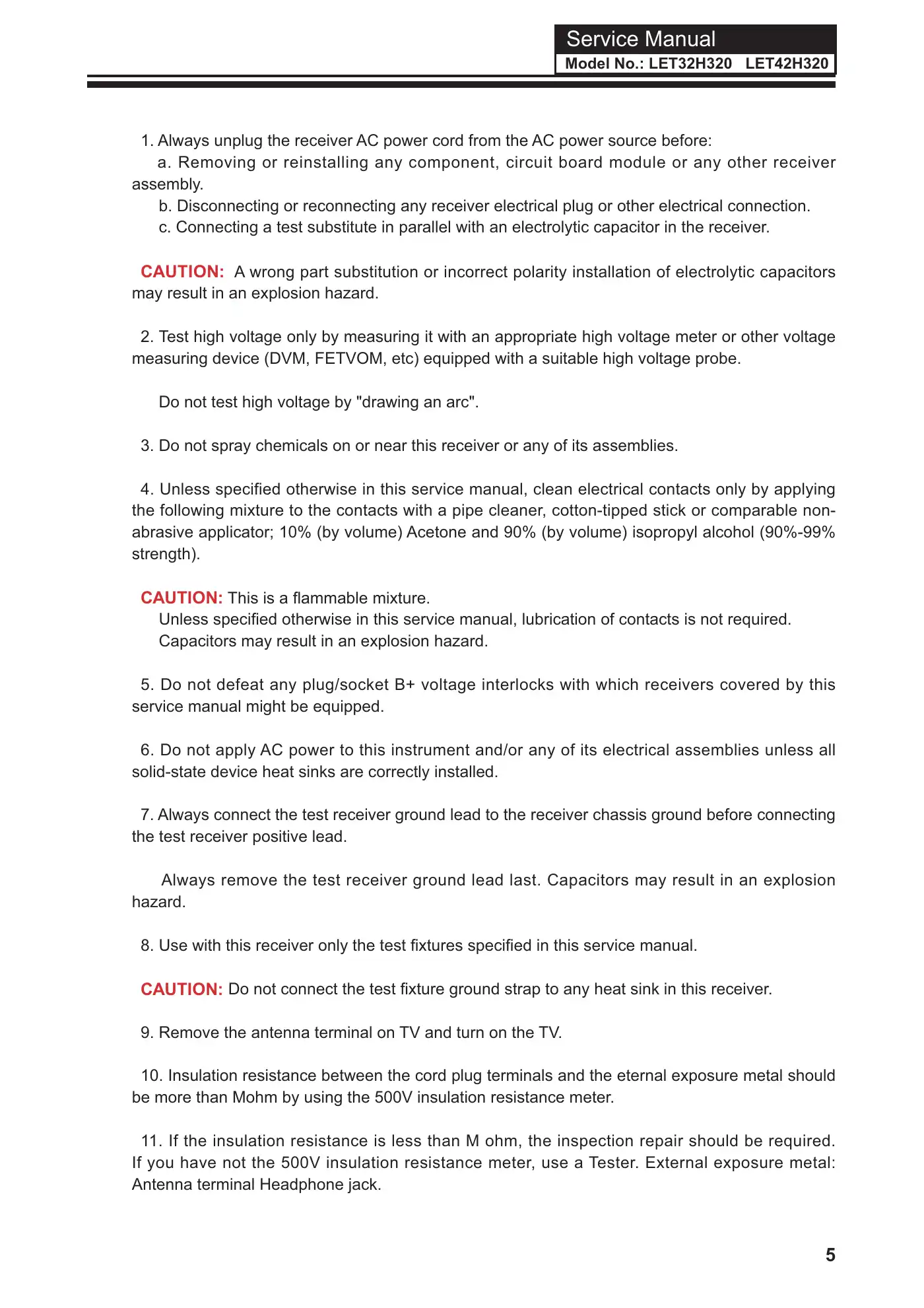 Haier LET32H320 Service Manual Manual pdf 6 page image